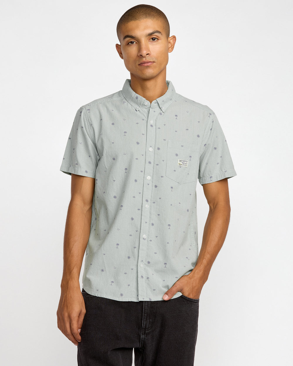 Exotica Seersucker Short Sleeve Shirt - Green Tea | RVCA near me