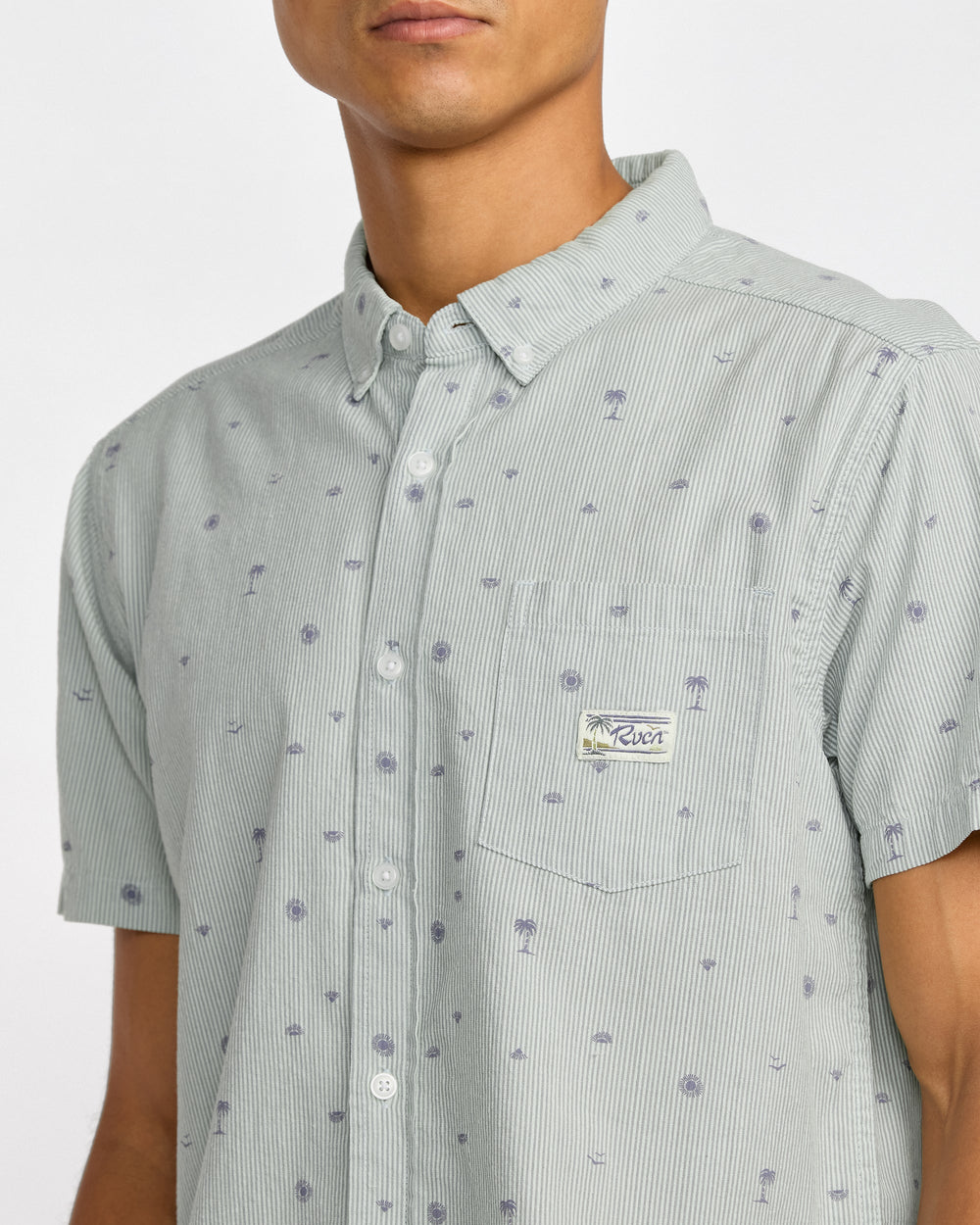 Exotica Seersucker Short Sleeve Shirt - Green Tea | RVCA near me