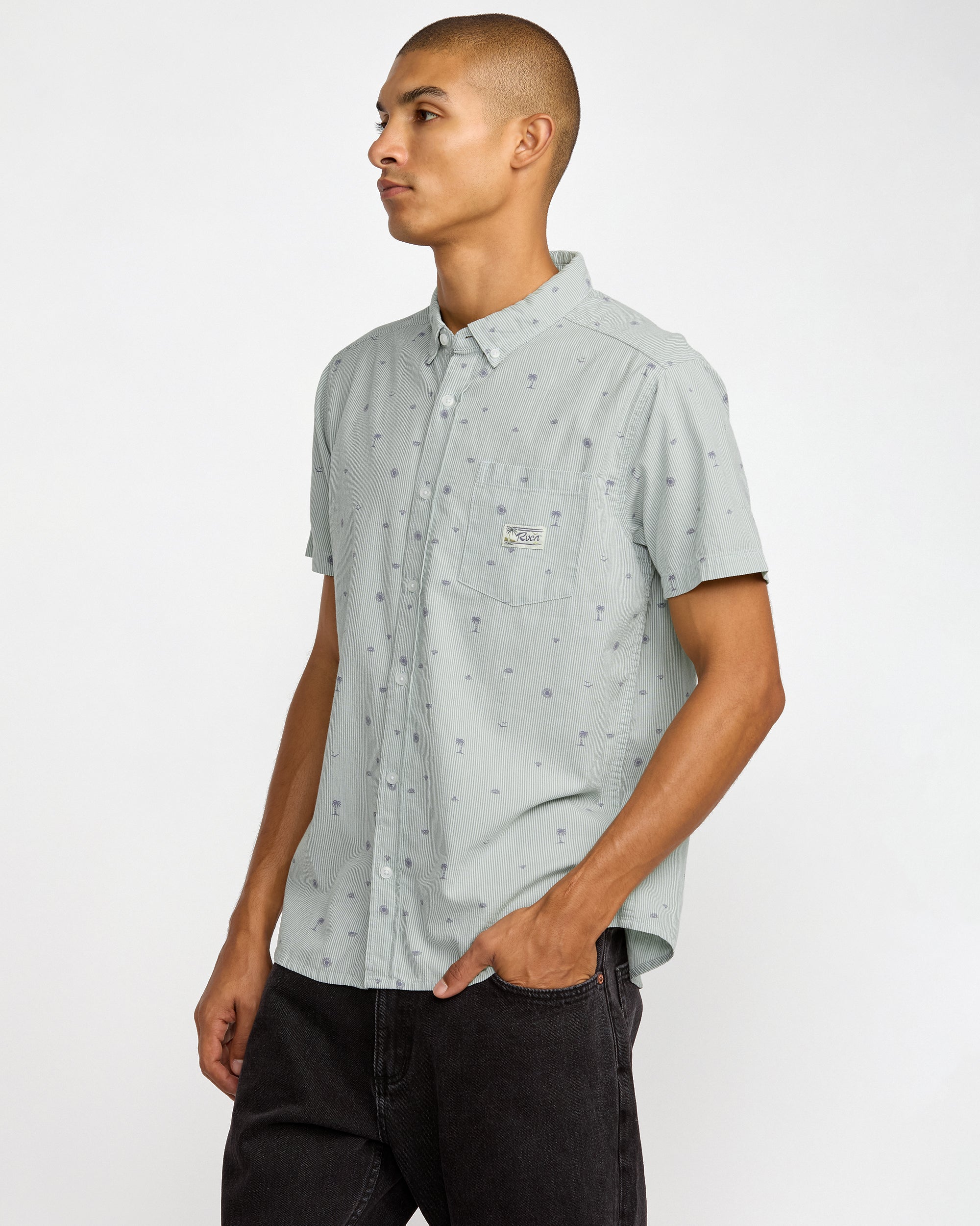 Exotica Seersucker Short Sleeve Shirt - Green Tea | RVCA near me