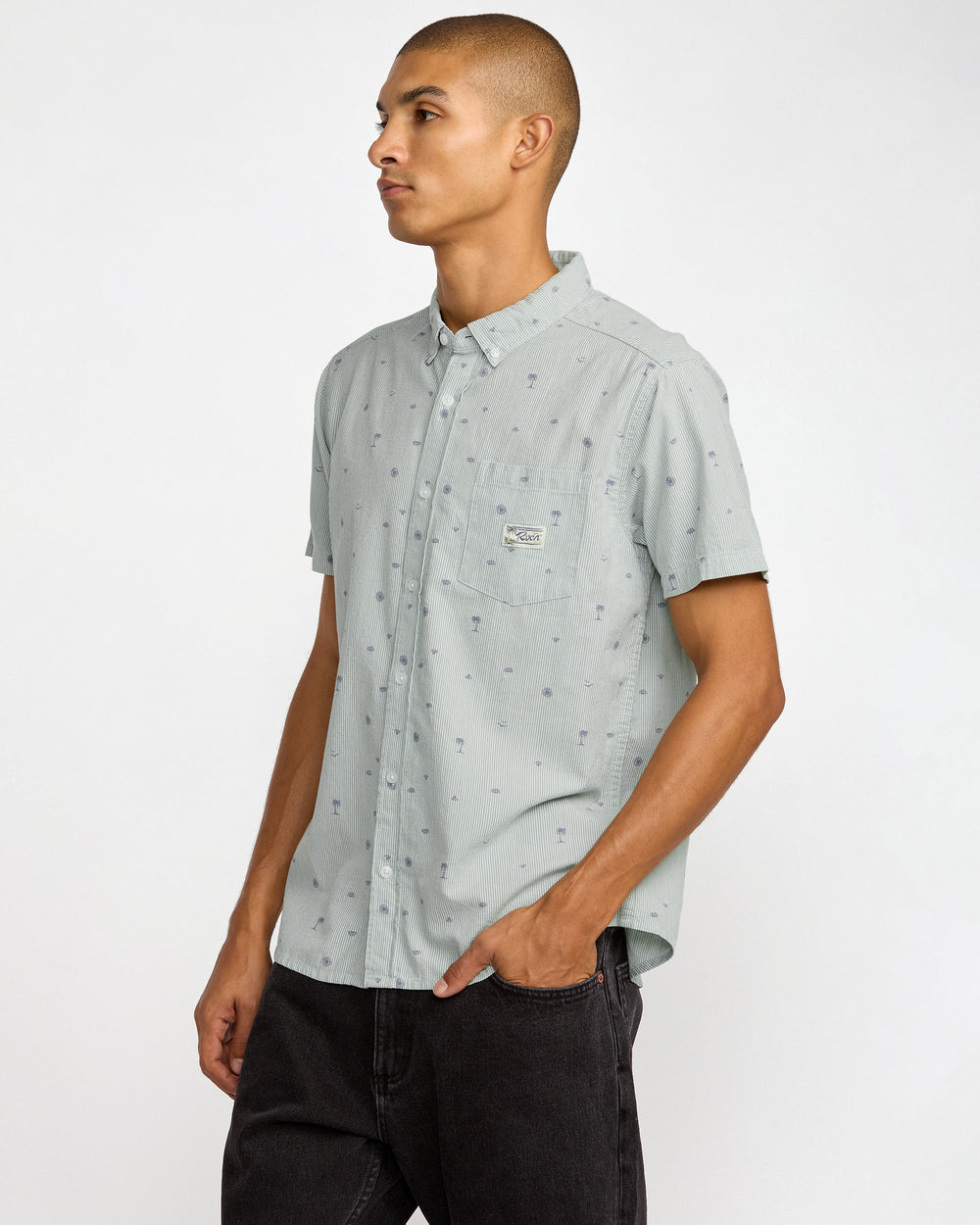 Exotica Seersucker Short Sleeve Shirt - Green Tea | RVCA near me