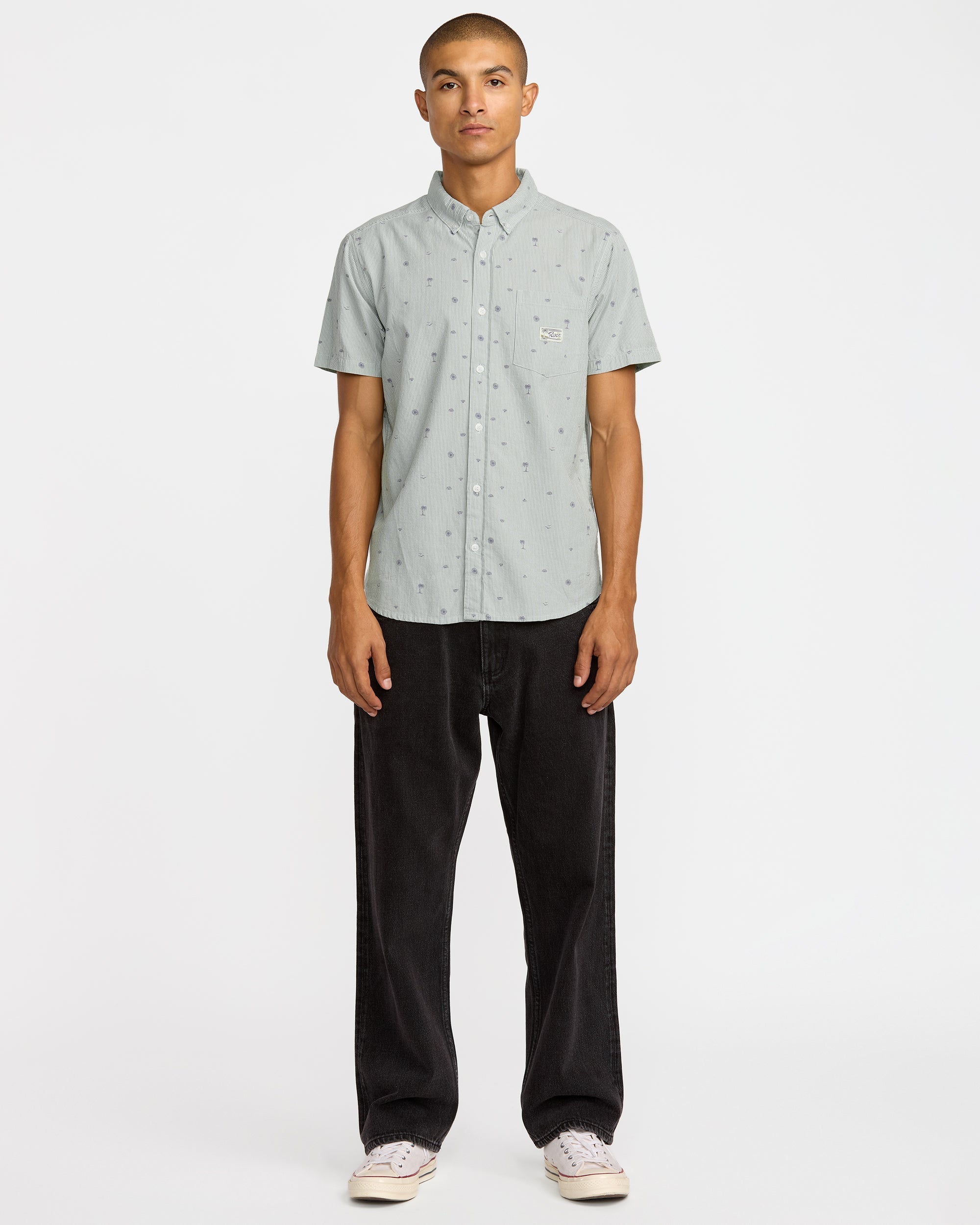 Exotica Seersucker Short Sleeve Shirt - Green Tea | RVCA near me