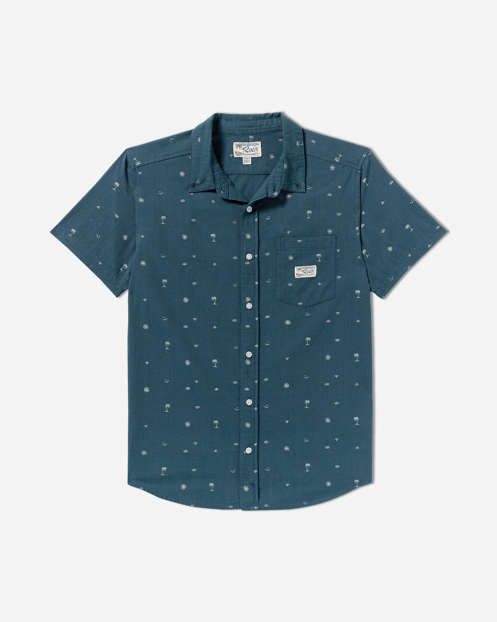 Exotica Seersucker Short Sleeve Shirt - Garage Blue | RVCA for sale