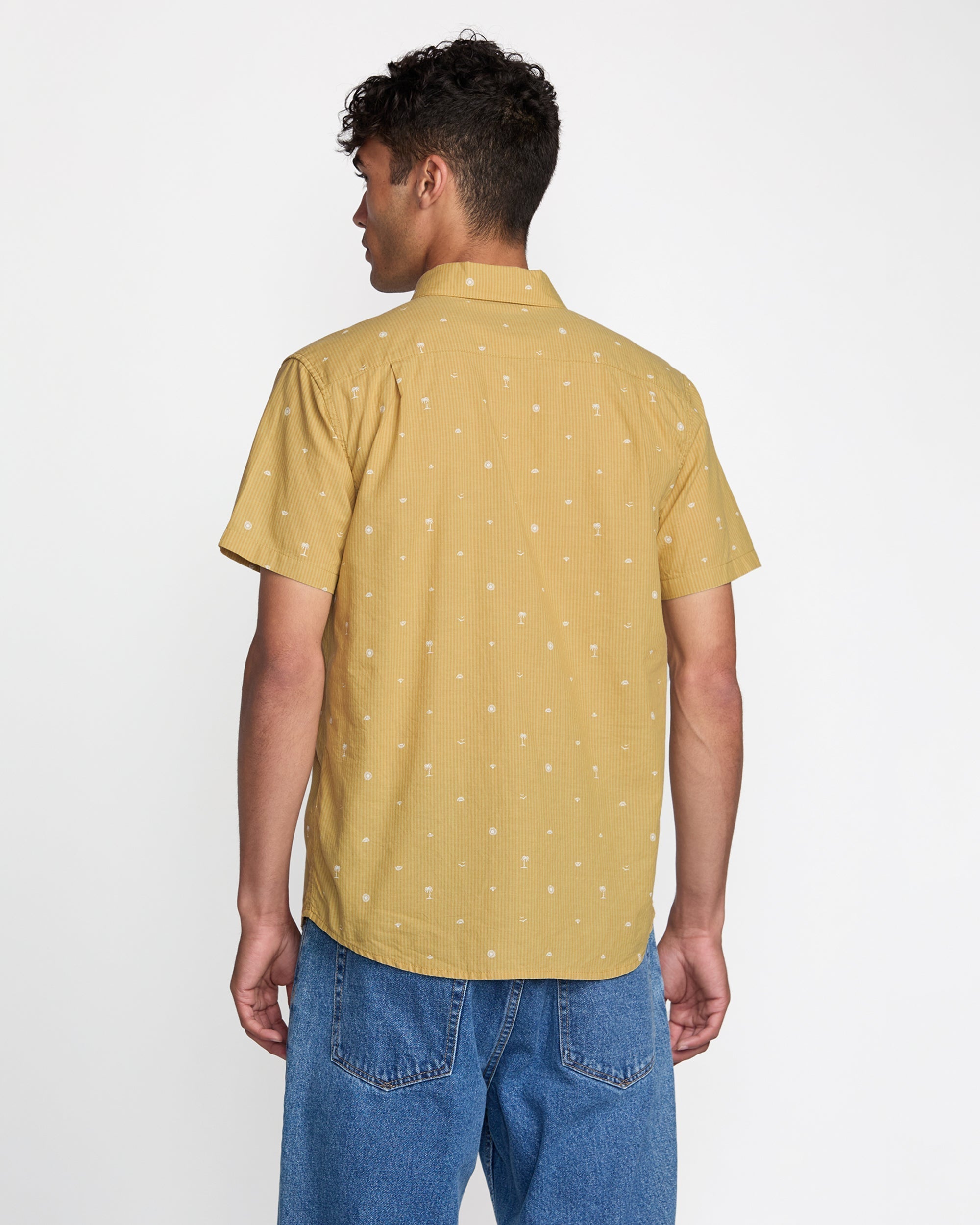 Exotica Seersucker Short Sleeve Shirt - Ochre | RVCA online