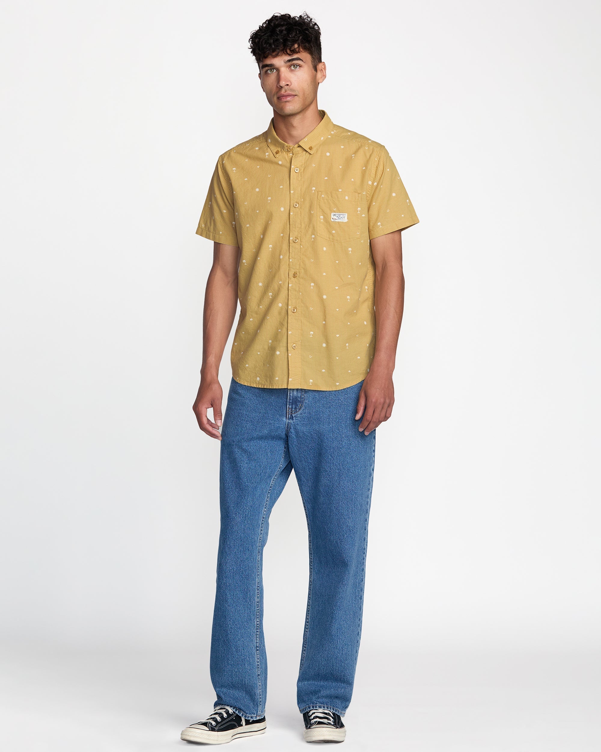 Exotica Seersucker Short Sleeve Shirt - Ochre | RVCA online