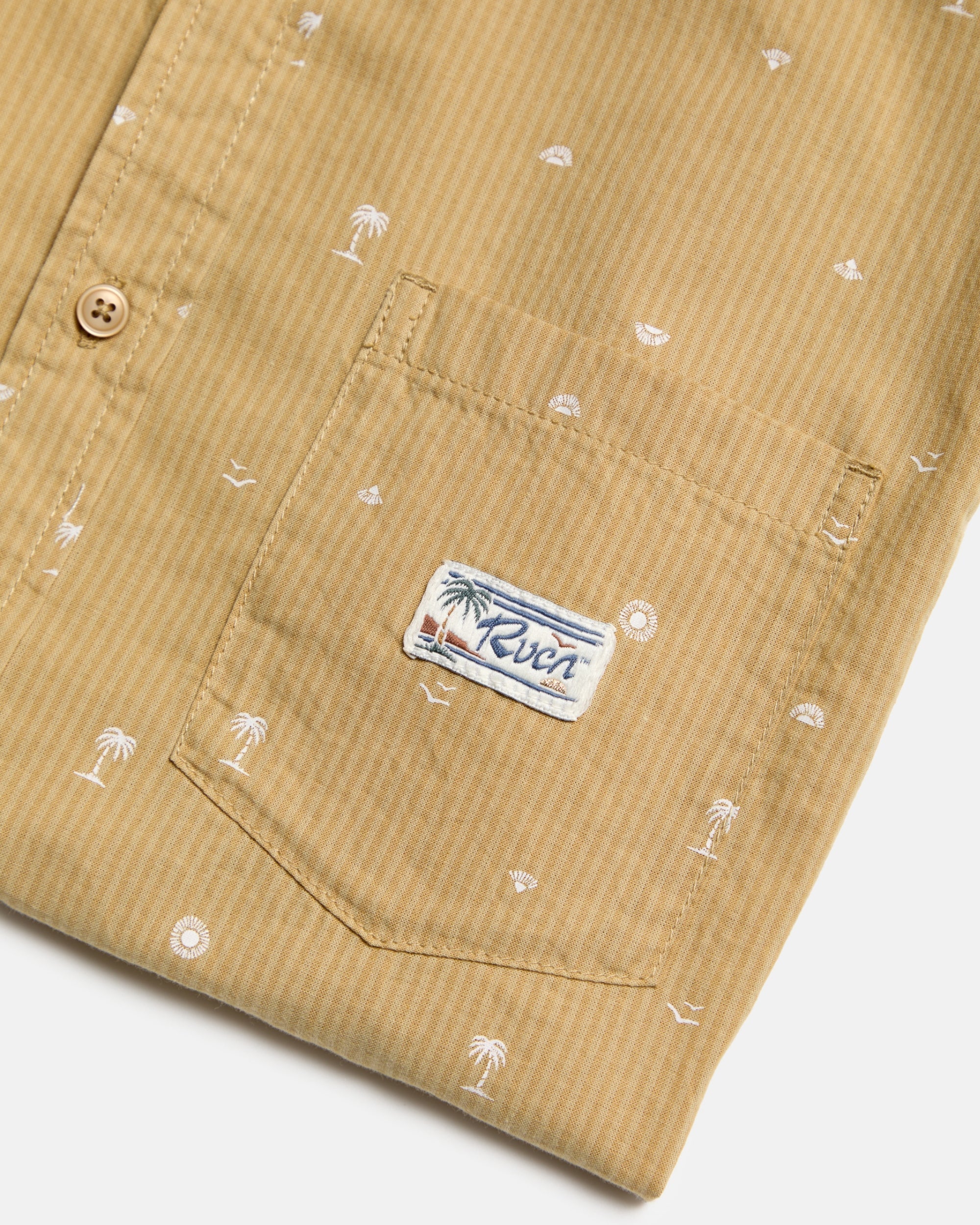 Exotica Seersucker Short Sleeve Shirt - Ochre | RVCA online