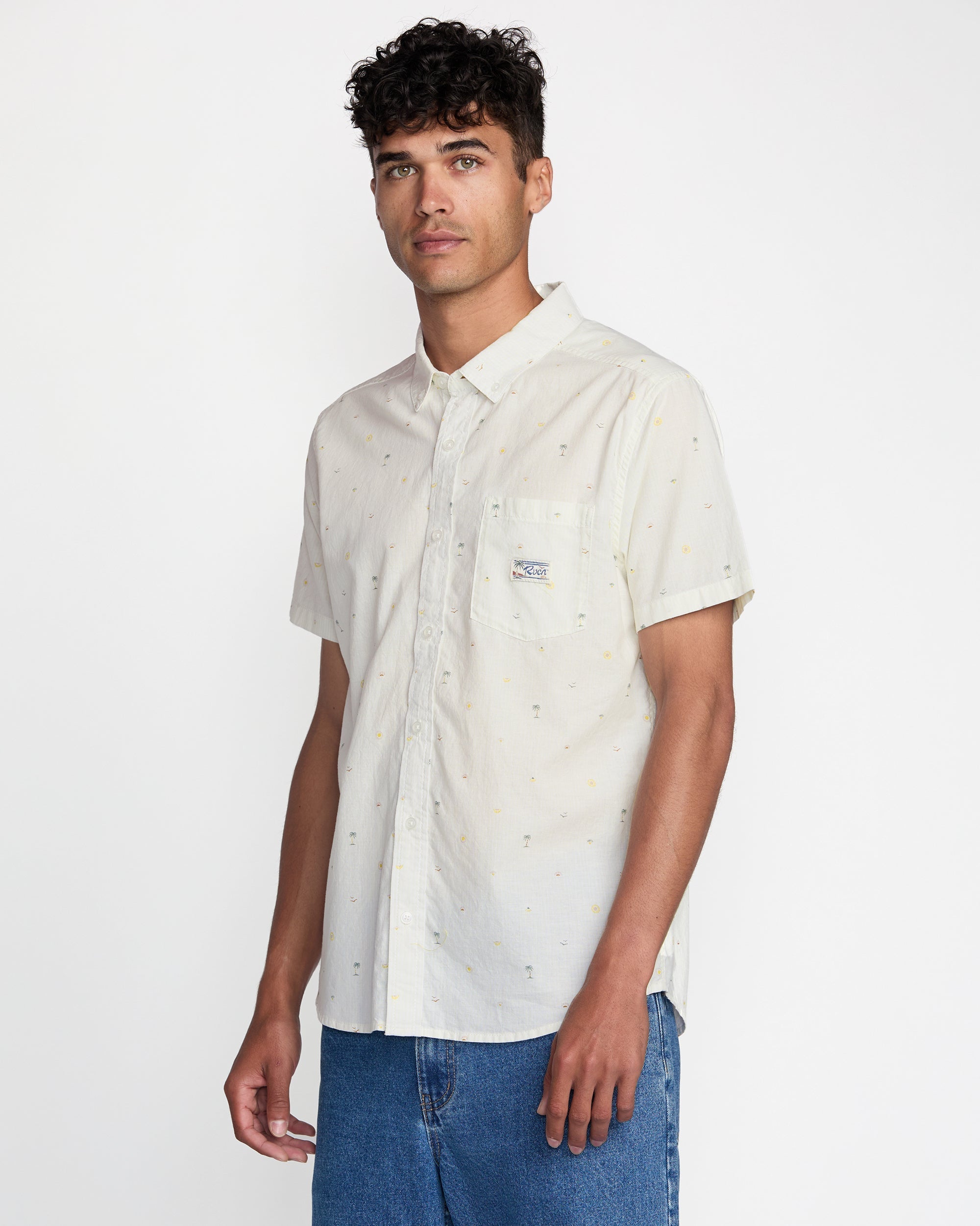 Exotica Seersucker Short Sleeve Shirt - White | RVCA sale