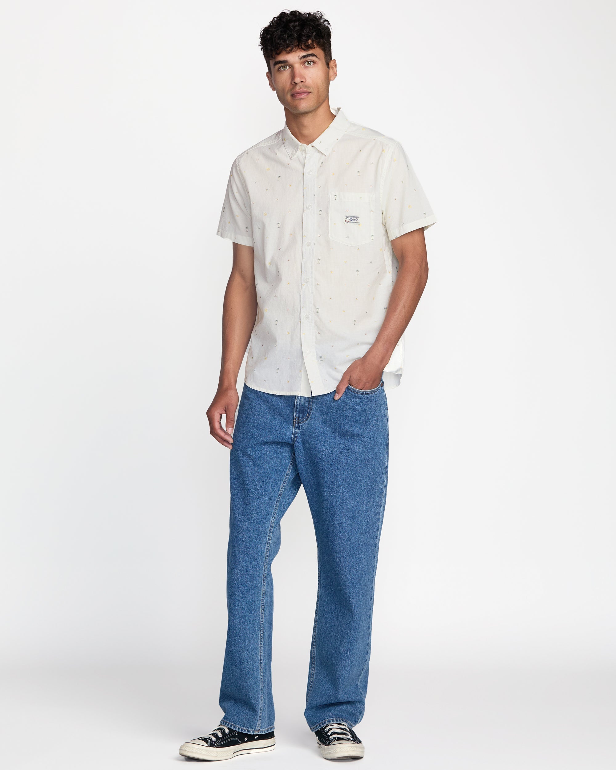 Exotica Seersucker Short Sleeve Shirt - White | RVCA sale