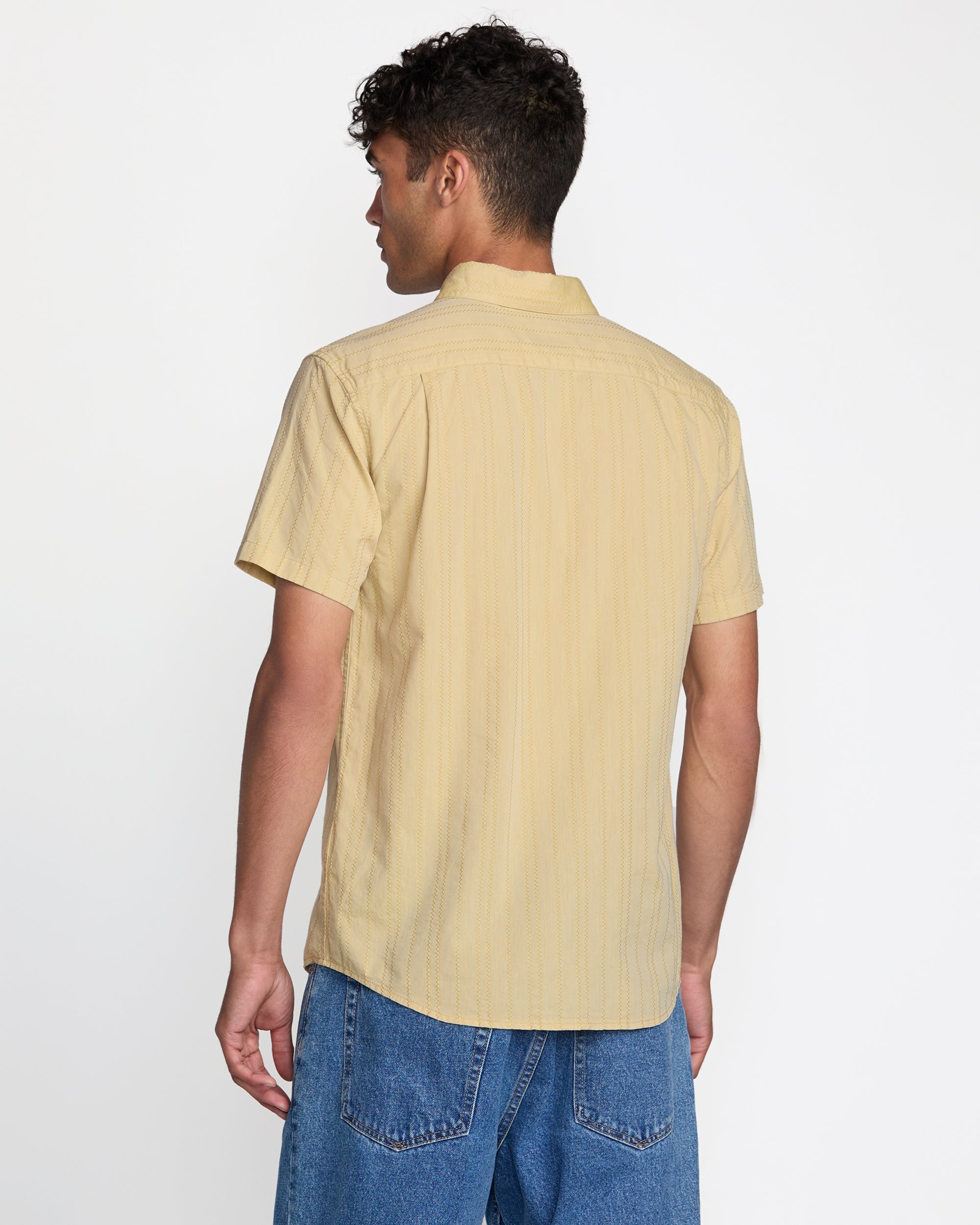 That'll Do Stripe Short Sleeve Shirt - Natural | RVCA for sale