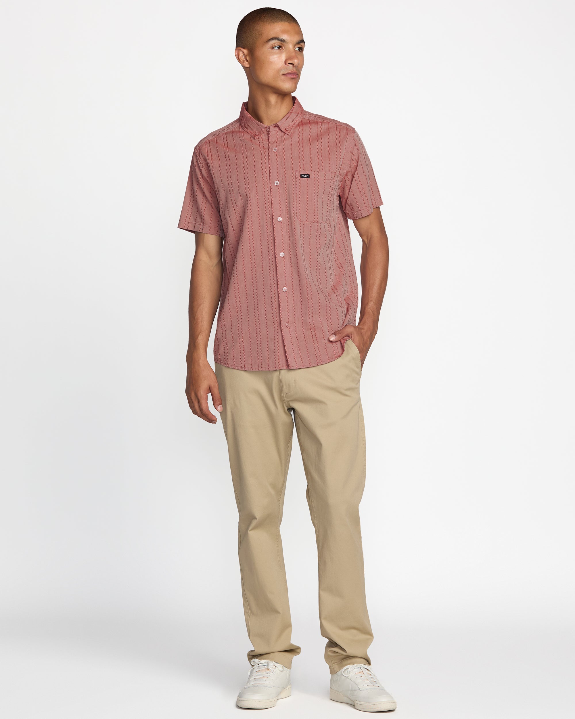 That'll Do Stripe Short Sleeve Shirt - Pale Mauve | RVCA US