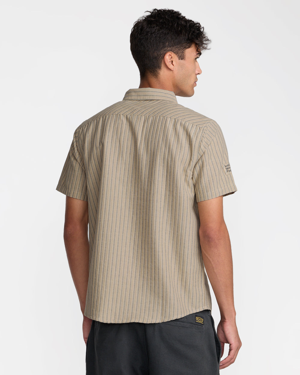 Archive Stripe Short Sleeve Shirt - Light Khaki | RVCA for sale