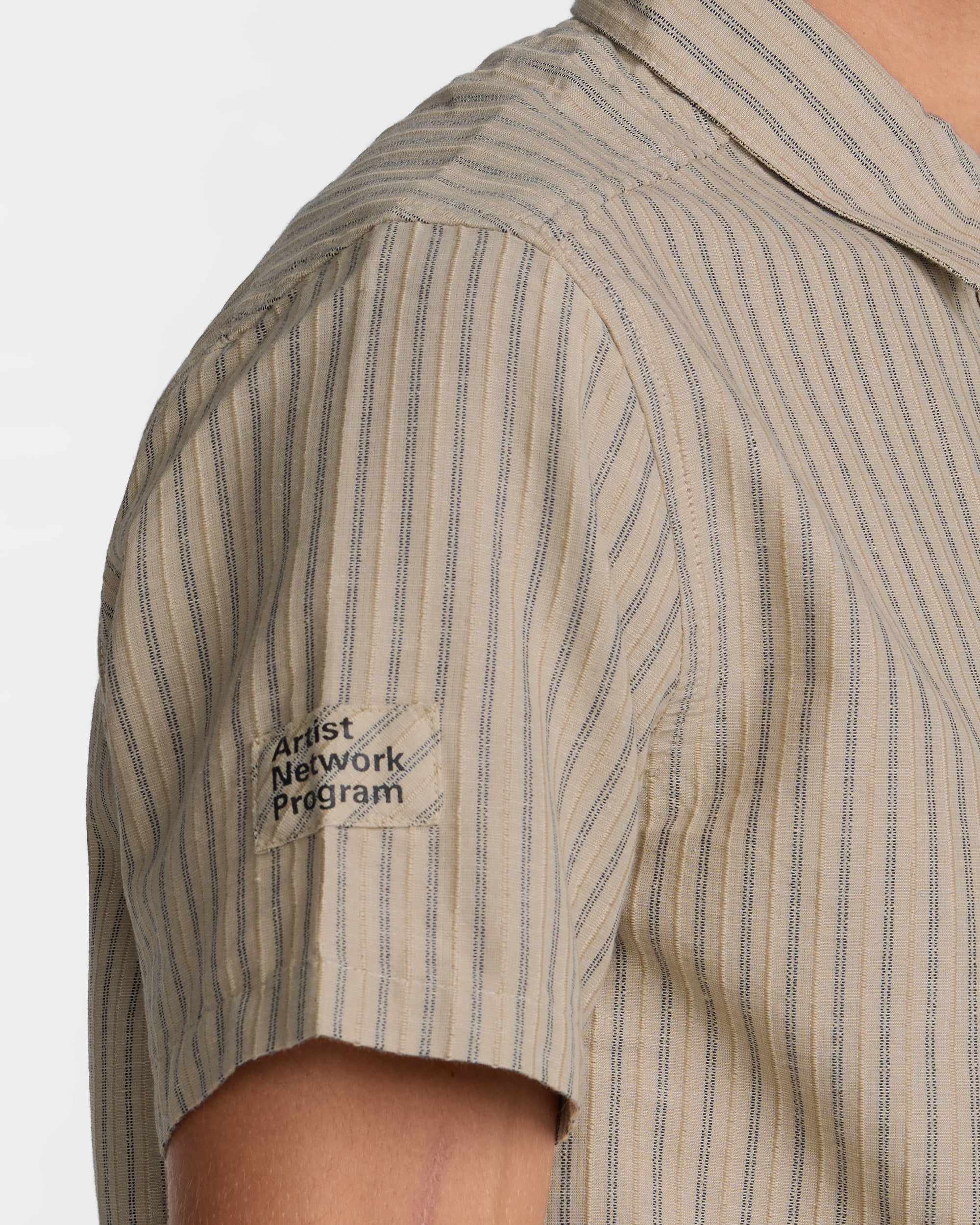 Archive Stripe Short Sleeve Shirt - Light Khaki | RVCA for sale