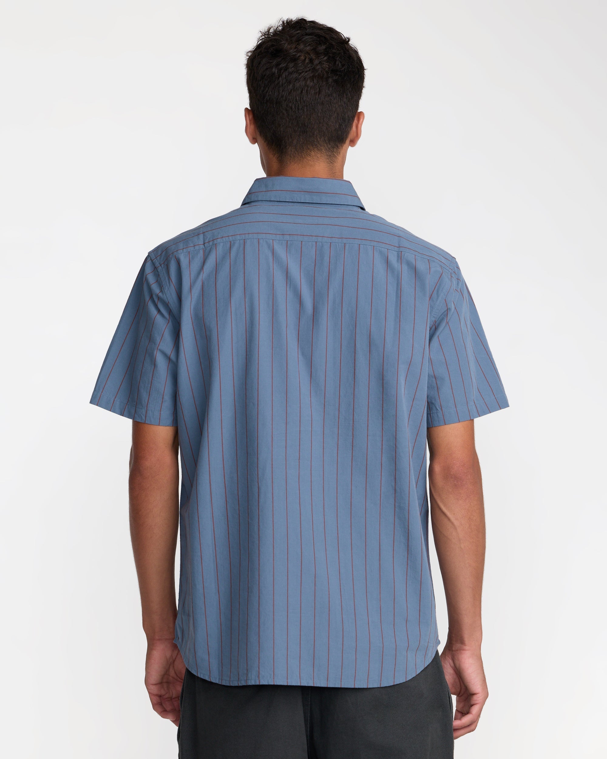 Dayshift Workwear Stripe Short Sleeve Shirt - Vintage Navy | RVCA discount