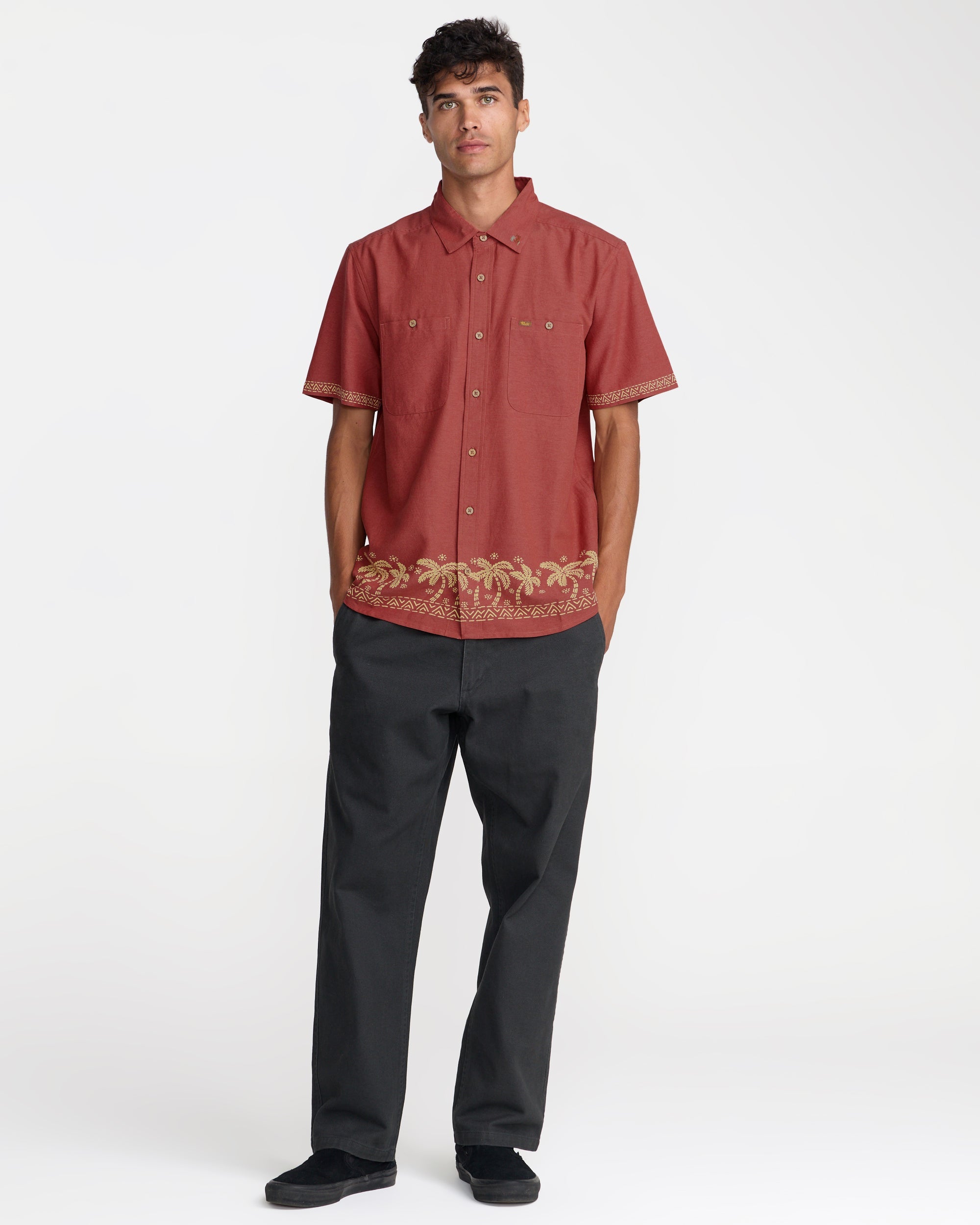 Talum Short Sleeve Shirt - Dusty Red | RVCA US