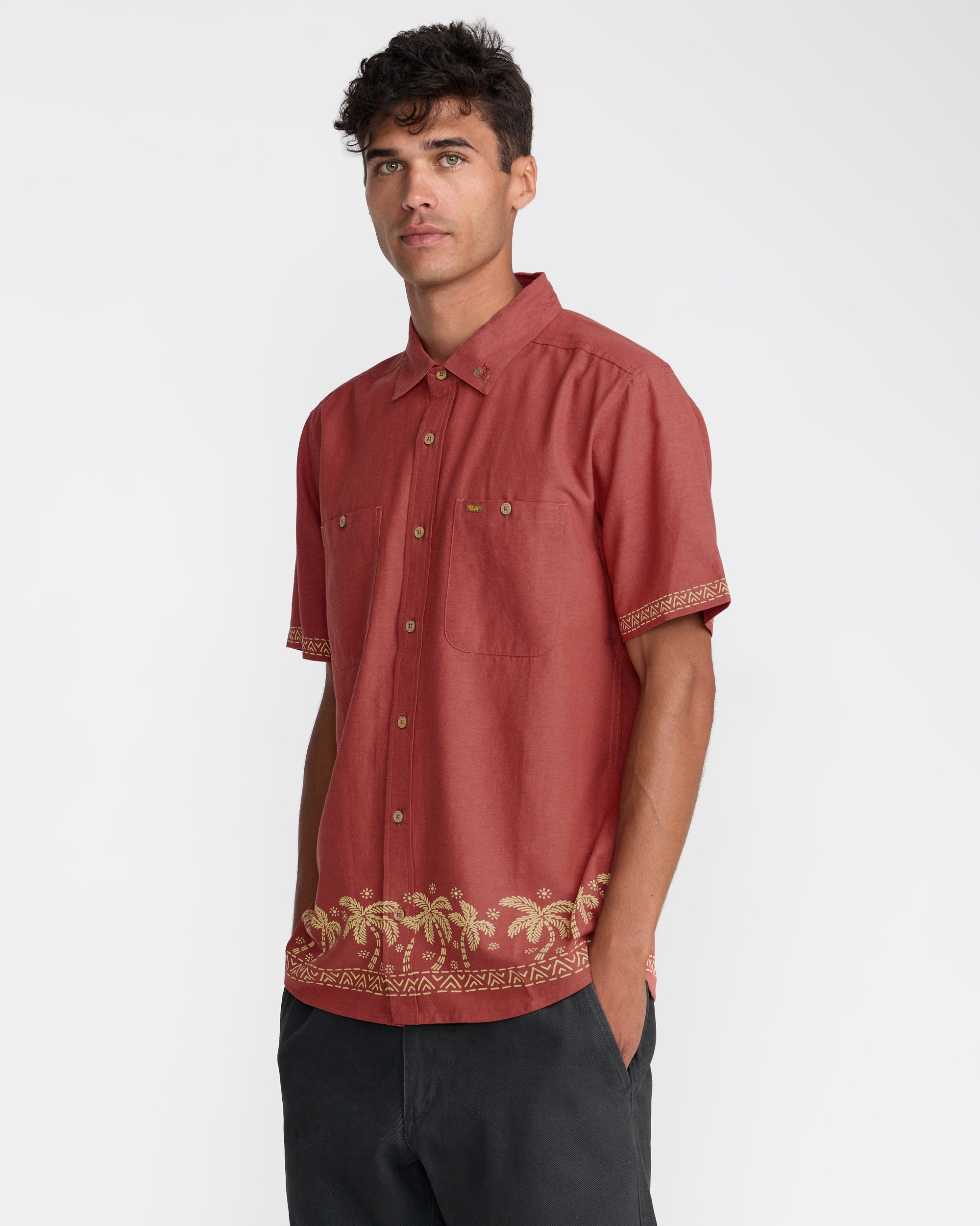 Talum Short Sleeve Shirt - Dusty Red | RVCA US