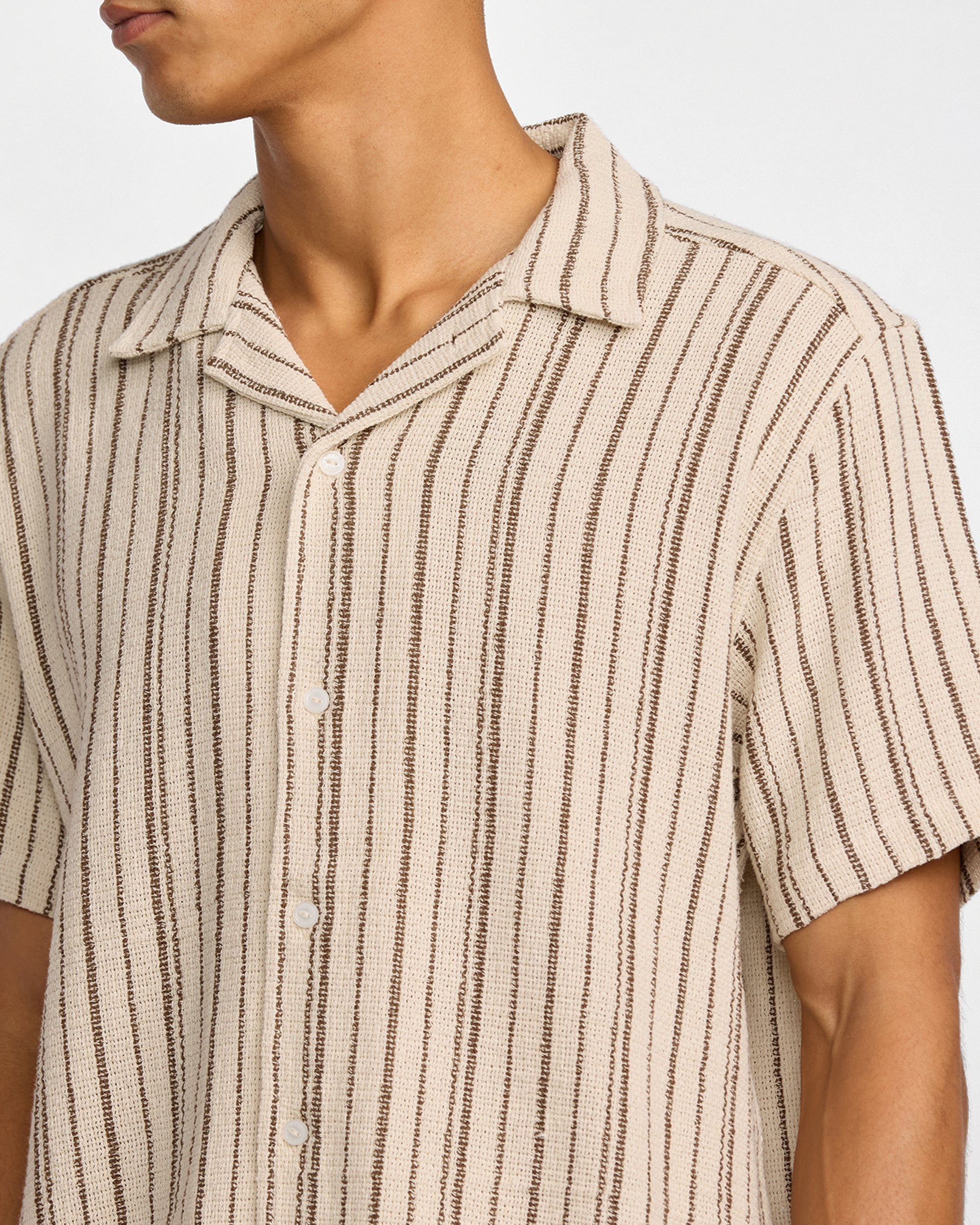 Vacancy Stripe Short Sleeve Shirt - Ceramic | RVCA for sale