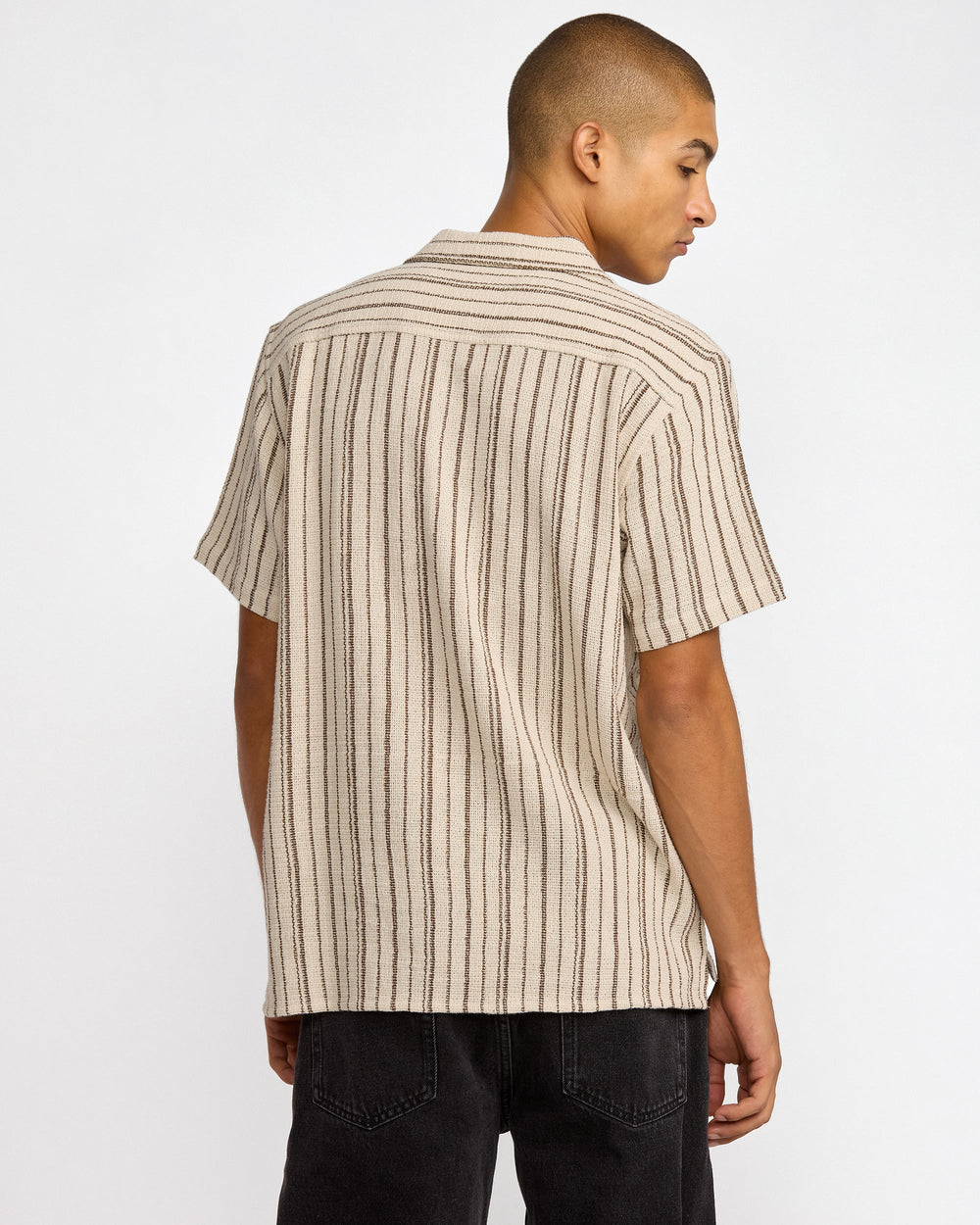 Vacancy Stripe Short Sleeve Shirt - Ceramic | RVCA for sale