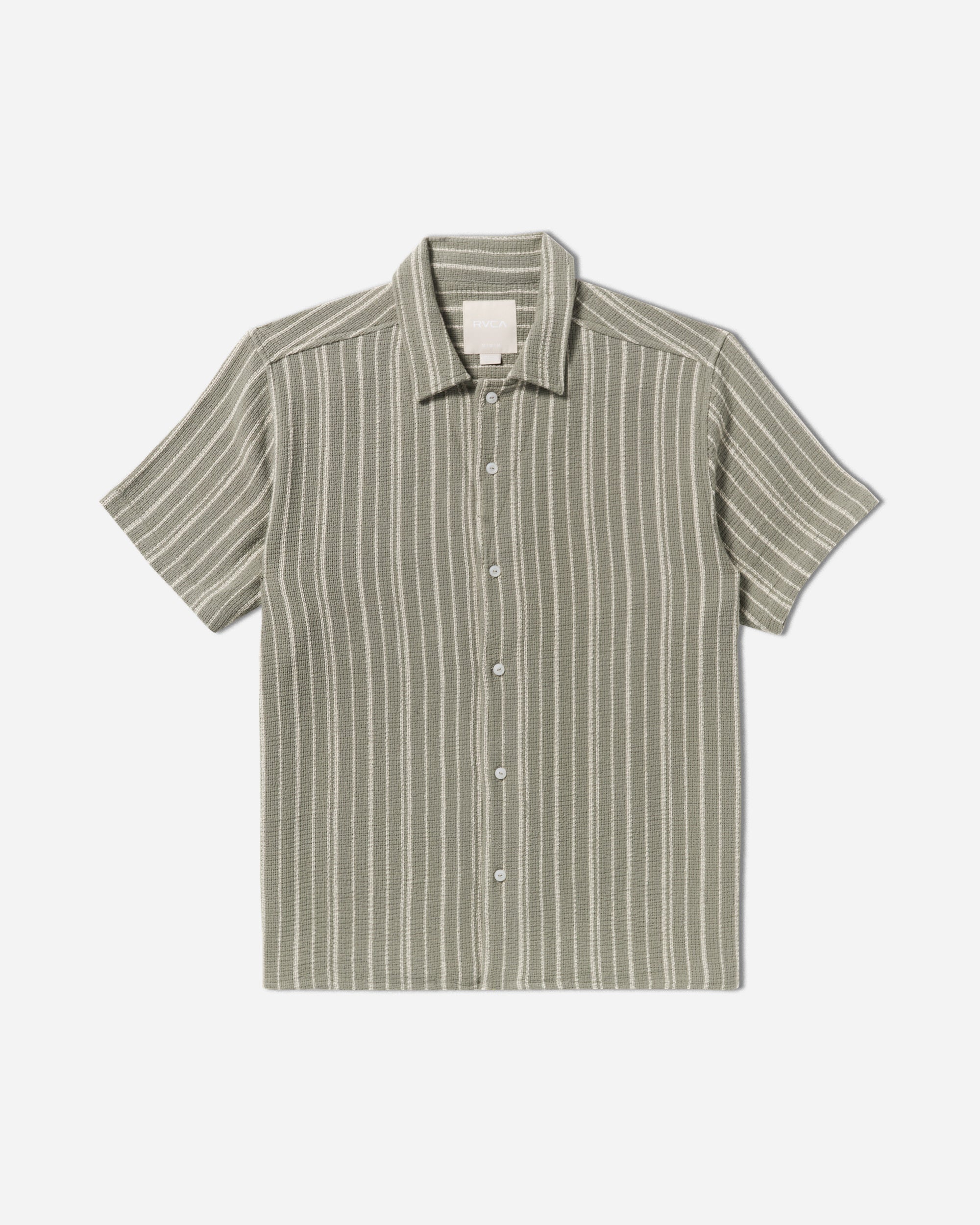 Vacancy Stripe Short Sleeve Shirt - Light Olive | RVCA online