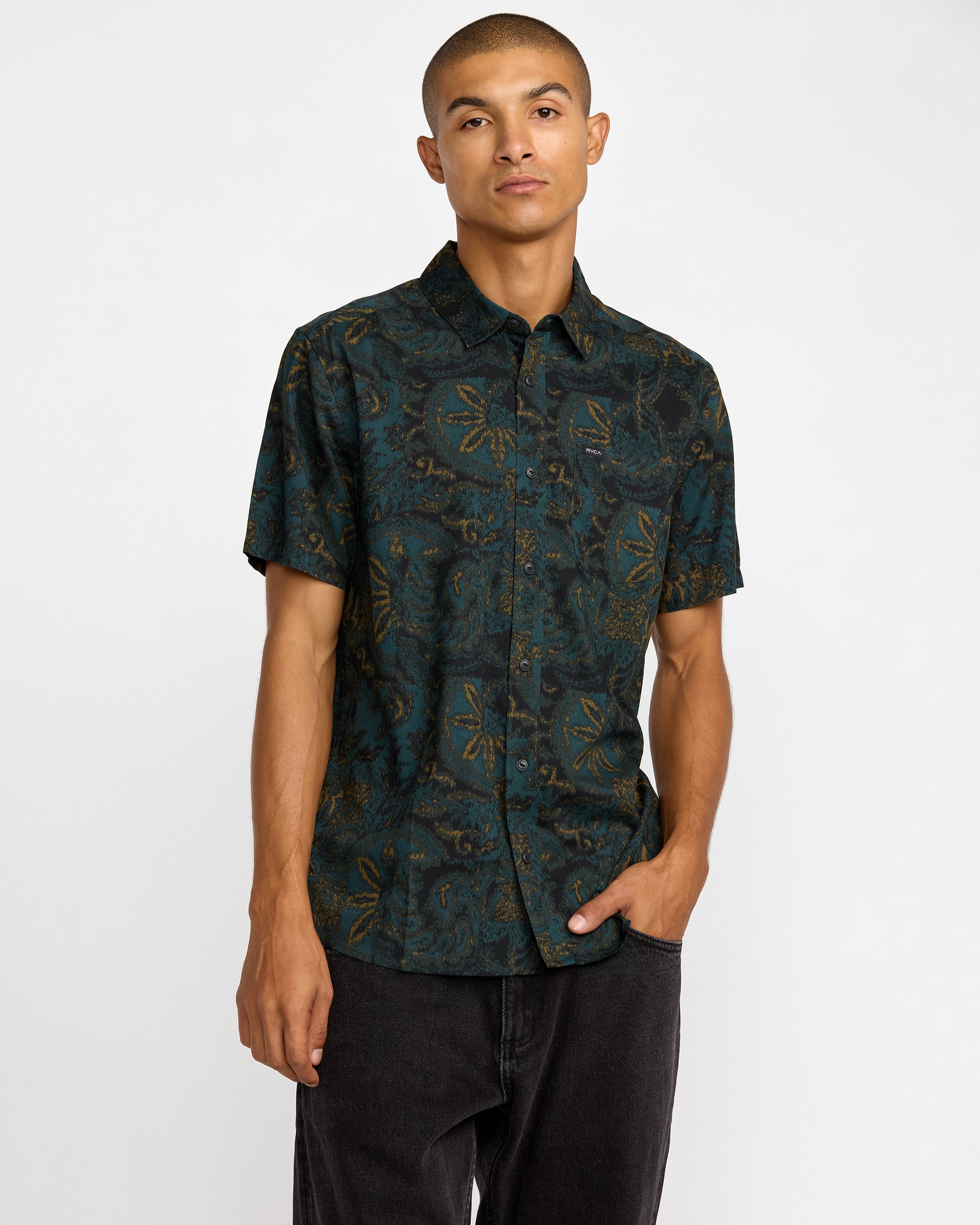 Sunup Short Sleeve Shirt - Hunter Green | RVCA outlet