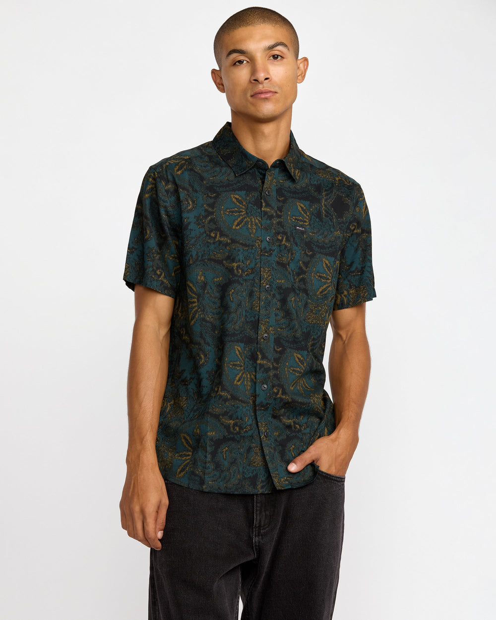 Sunup Short Sleeve Shirt - Hunter Green | RVCA outlet