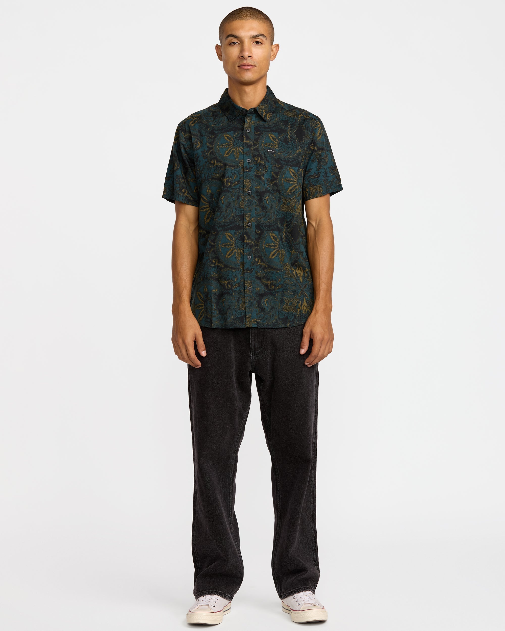 Sunup Short Sleeve Shirt - Hunter Green | RVCA outlet