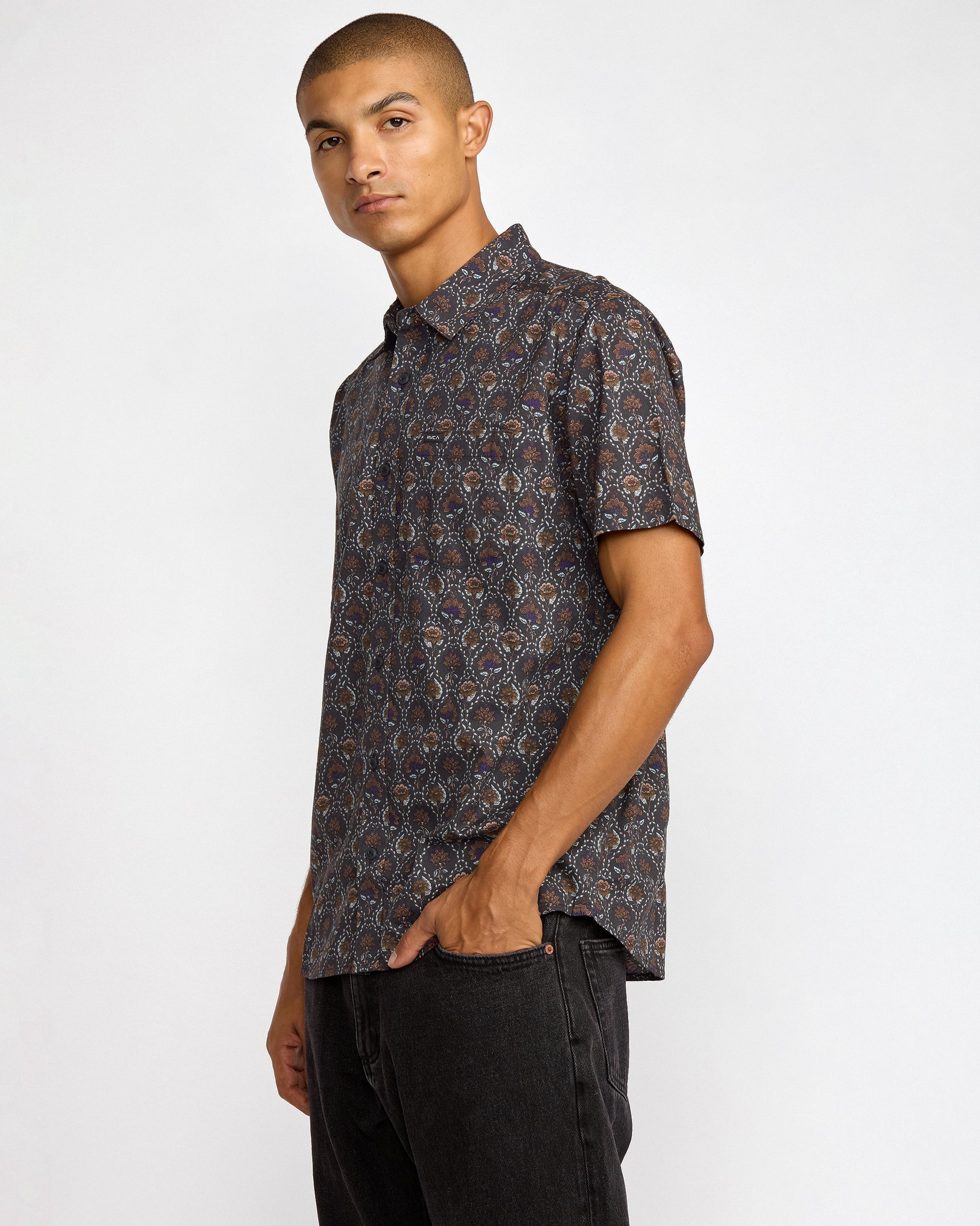 Blossom Quilt Short Sleeve Shirt - RVCA Black | RVCA US