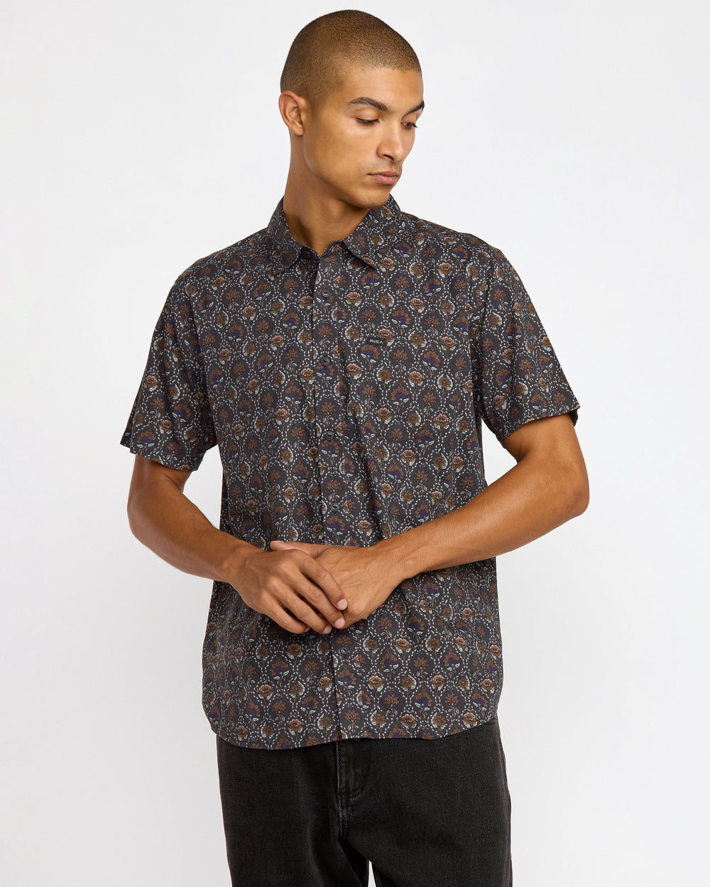 Blossom Quilt Short Sleeve Shirt - RVCA Black | RVCA US