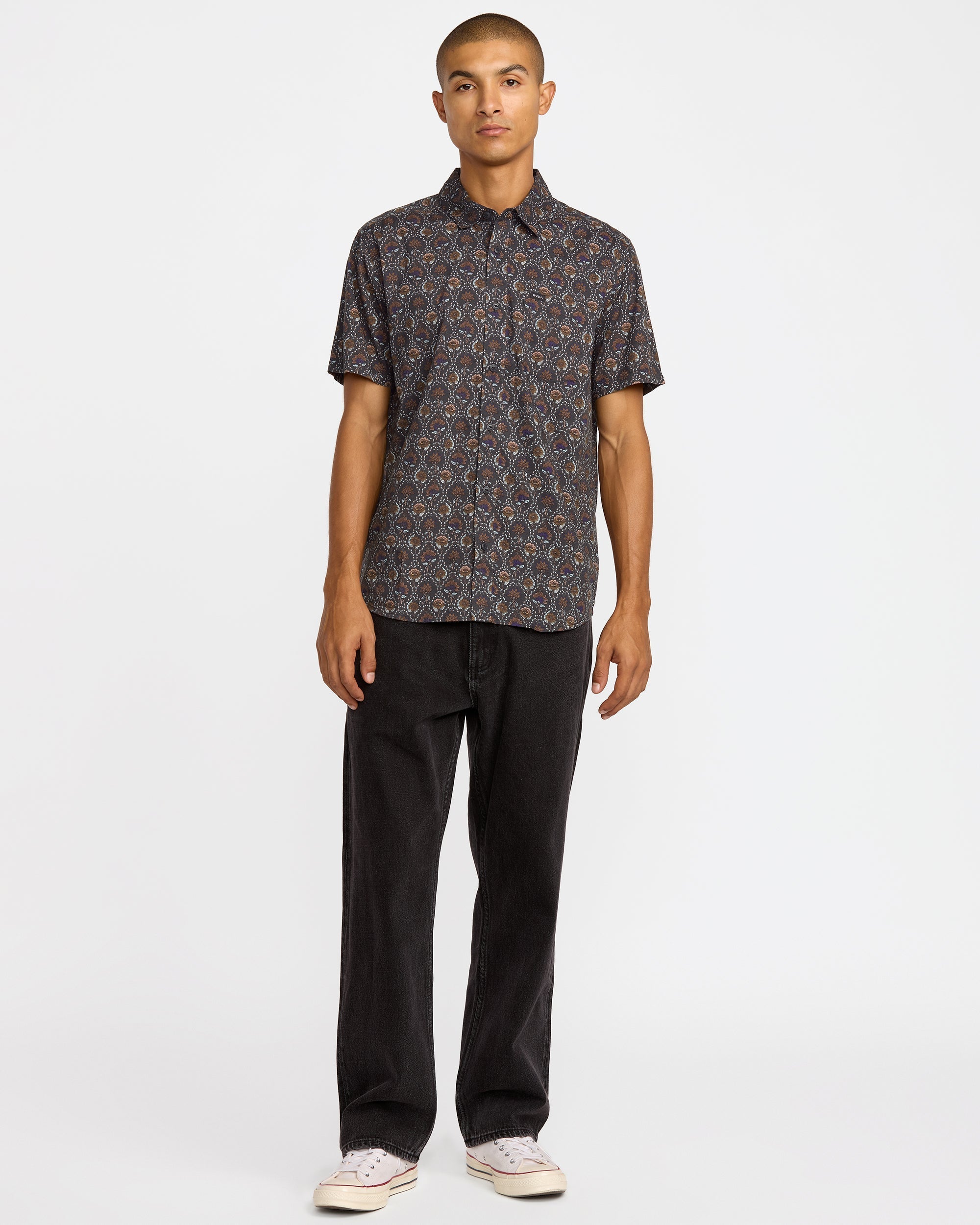 Blossom Quilt Short Sleeve Shirt - RVCA Black | RVCA US