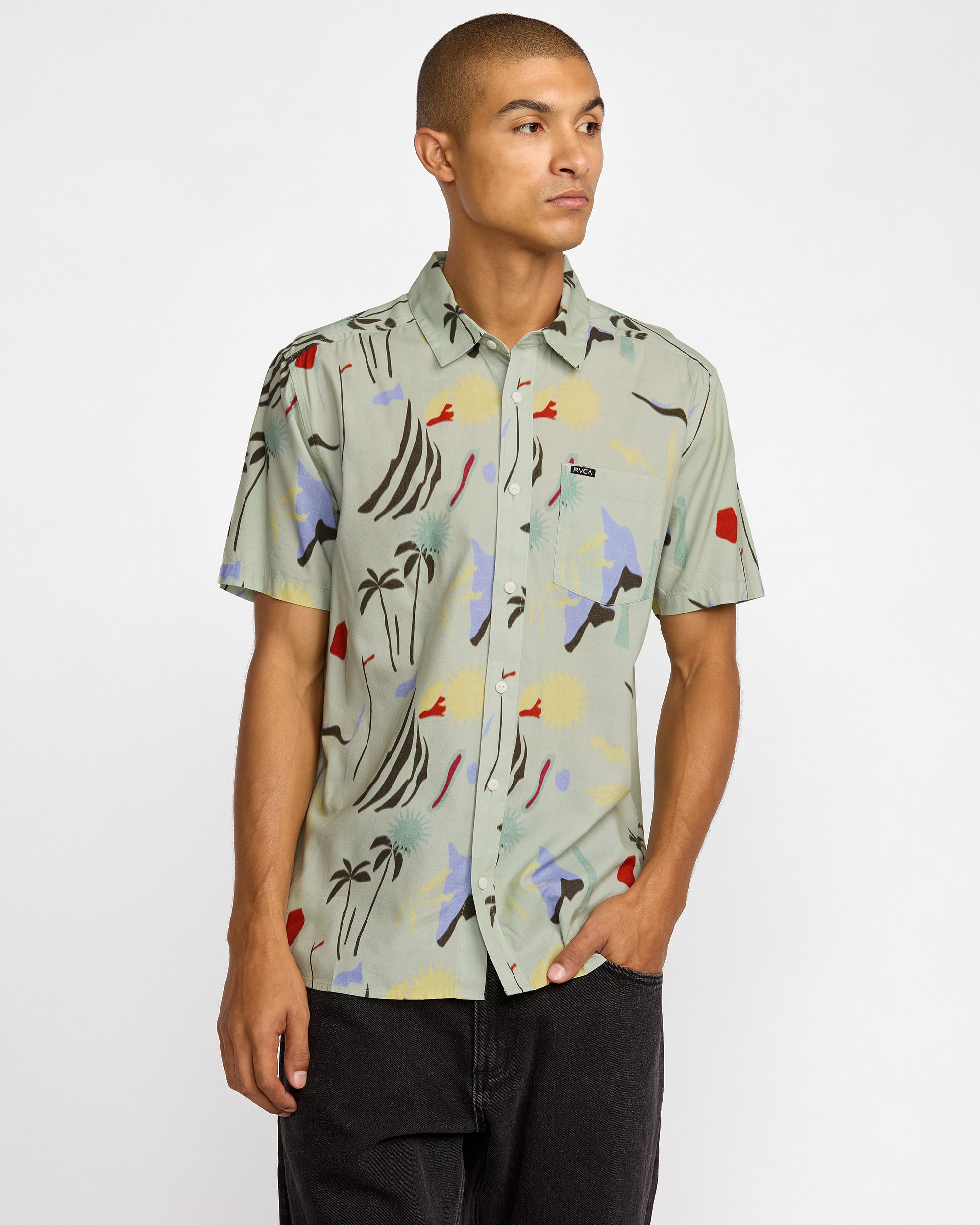 Craft Short Sleeve Shirt - Green Tea | RVCA online