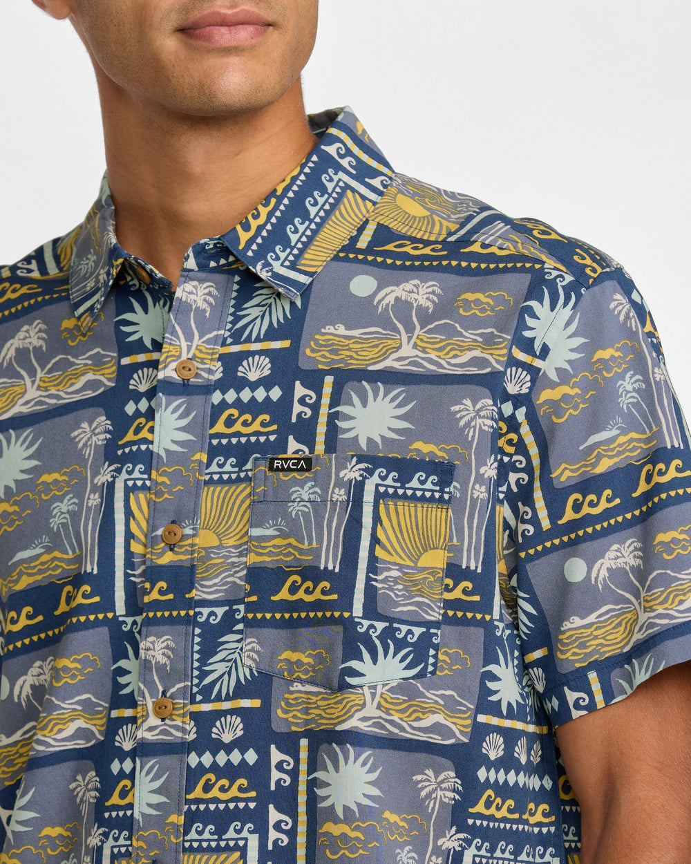 Hawaii Sunset Short Sleeve Shirt - Dark Denim | RVCA US