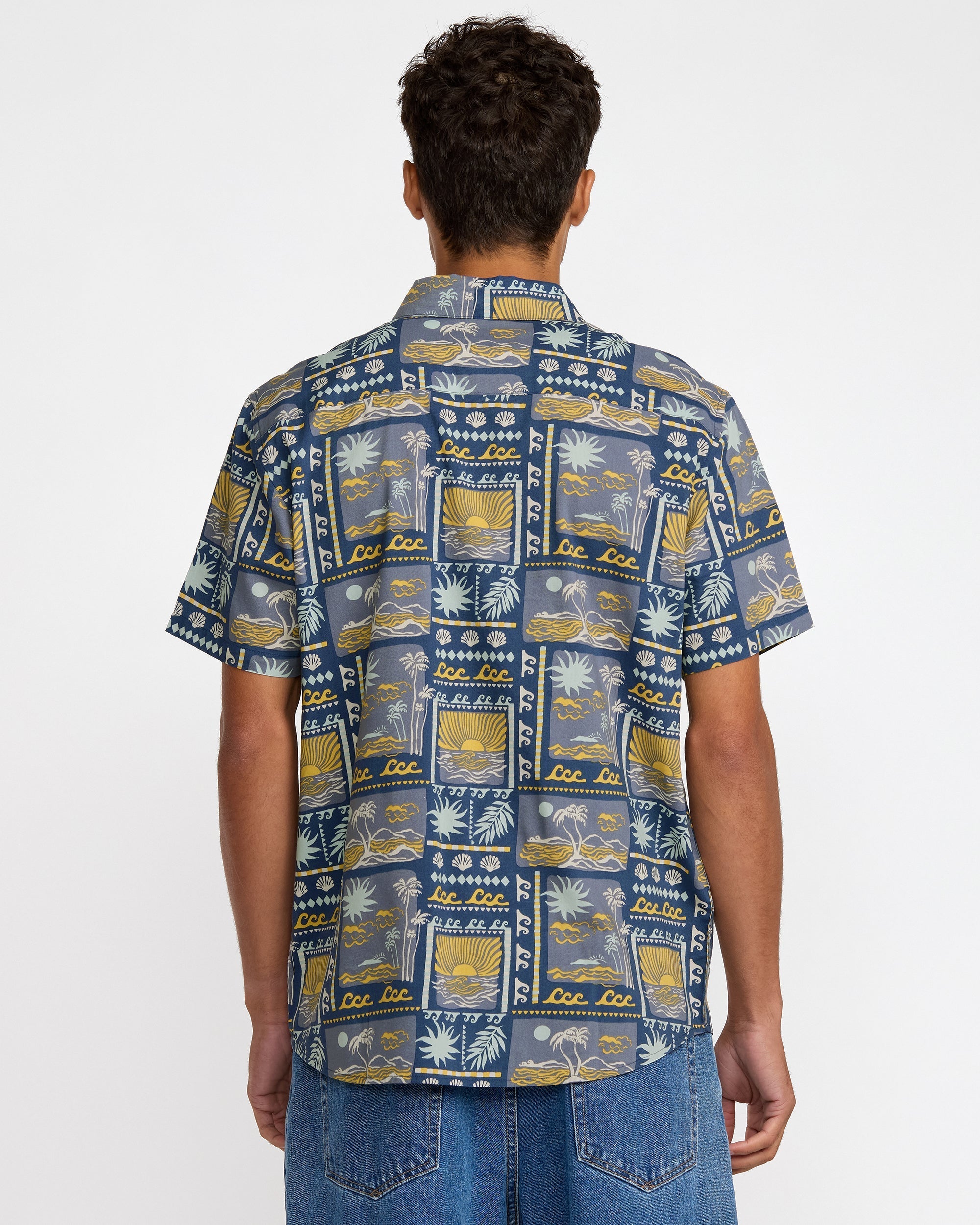 Hawaii Sunset Short Sleeve Shirt - Dark Denim | RVCA US