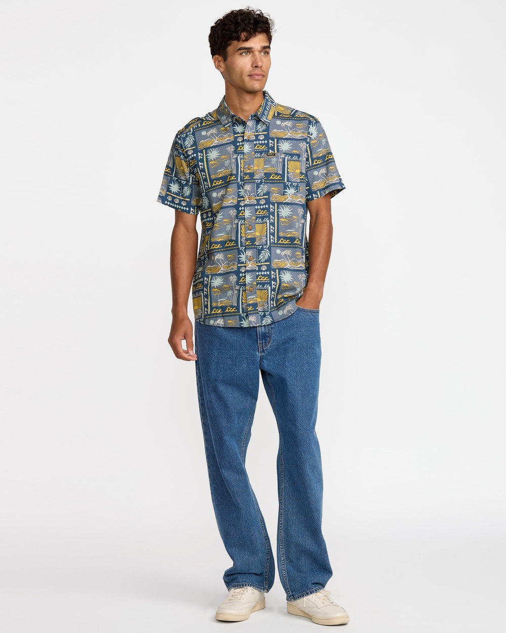 Hawaii Sunset Short Sleeve Shirt - Dark Denim | RVCA US