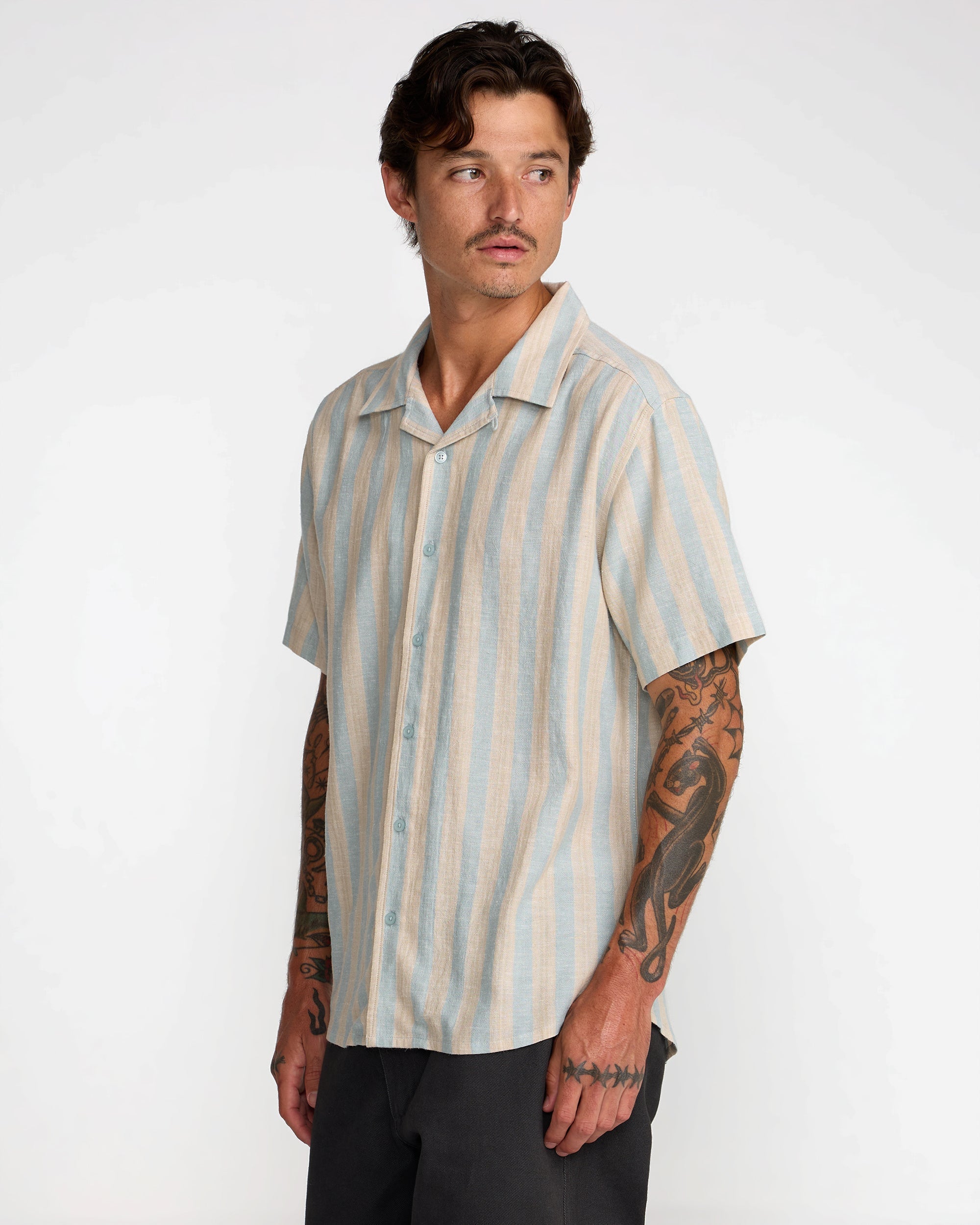 Beat Stripe Shirt - Chambray | RVCA near me