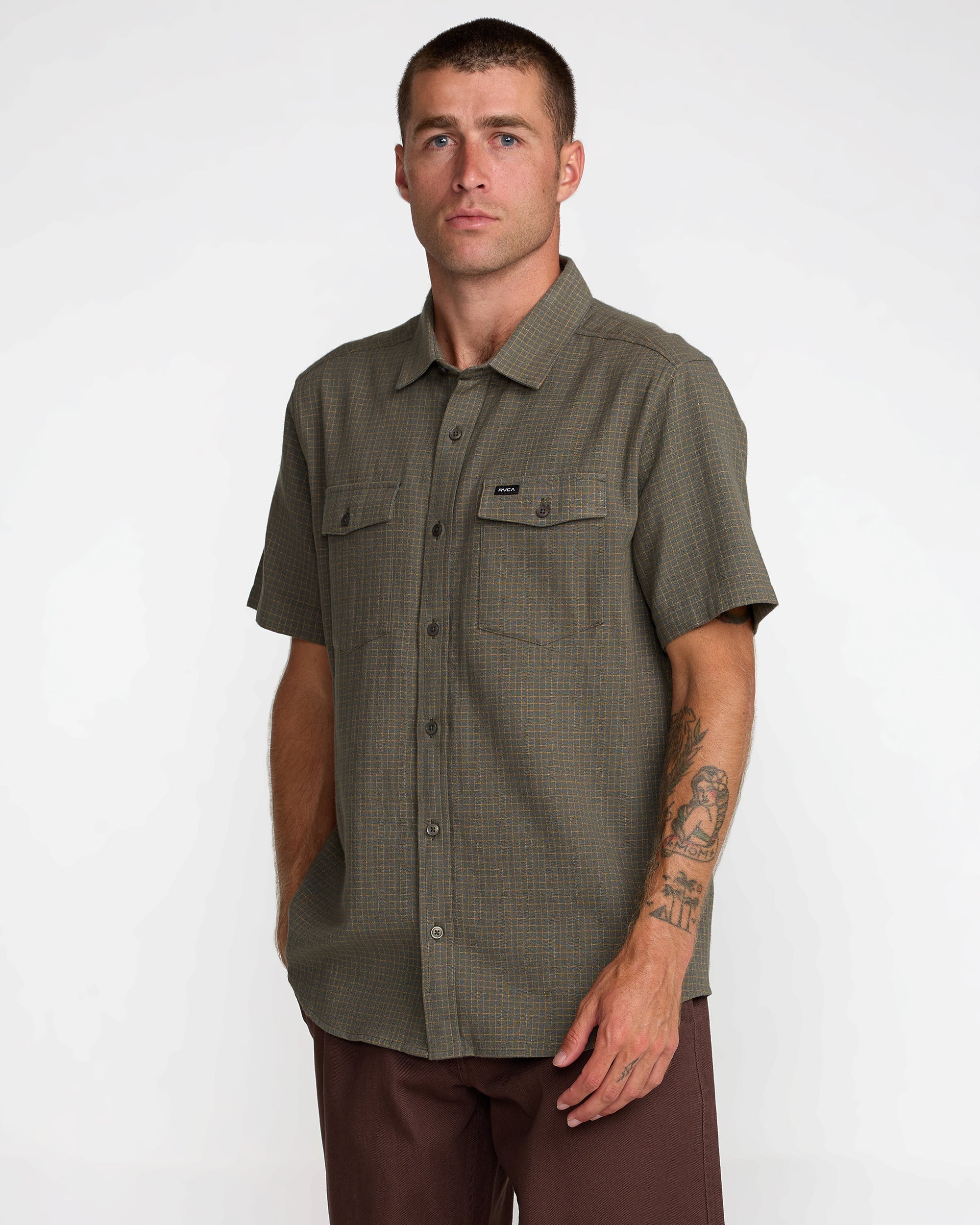 Costa Plaid - Sage Leaf | RVCA for sale