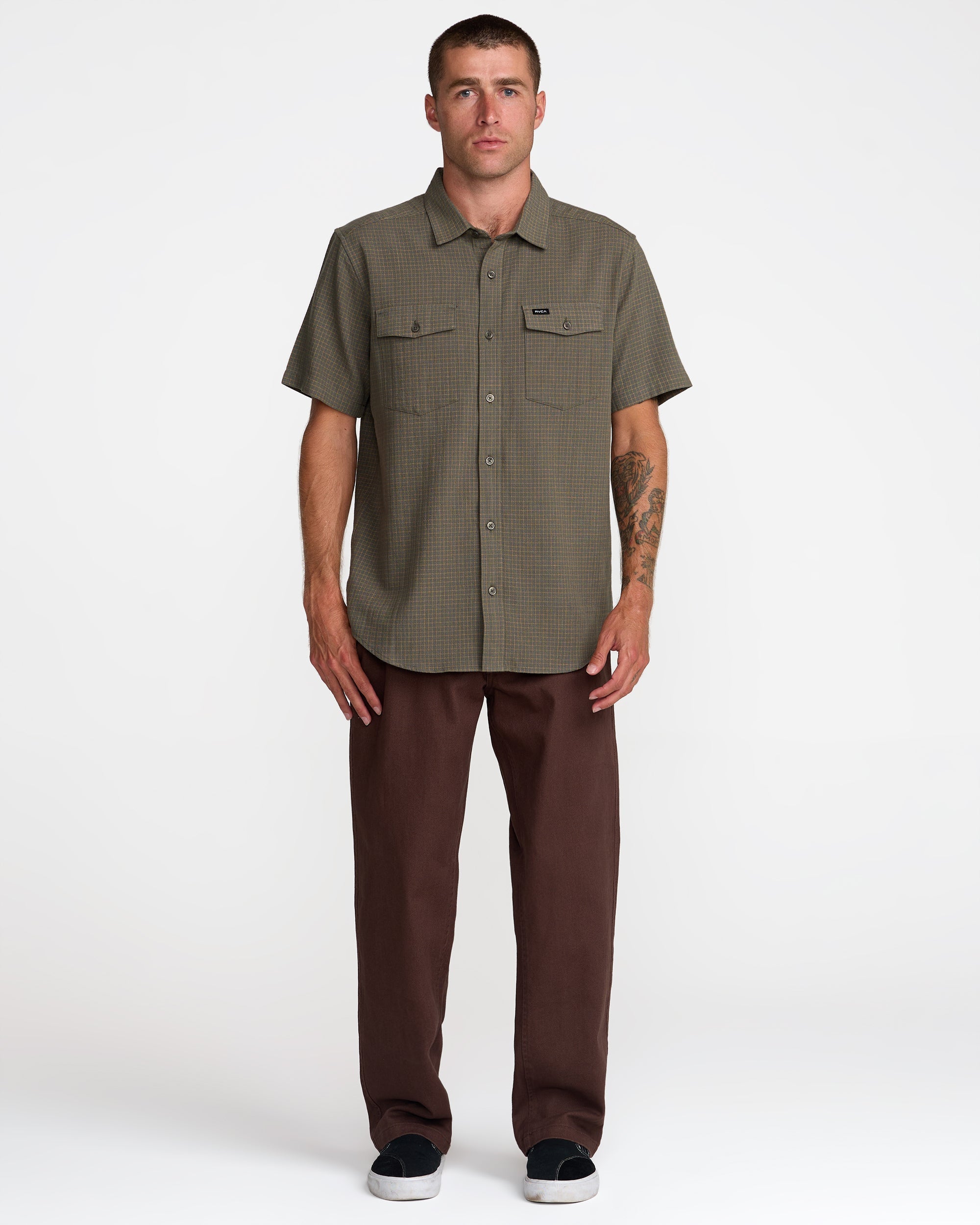 Costa Plaid - Sage Leaf | RVCA for sale