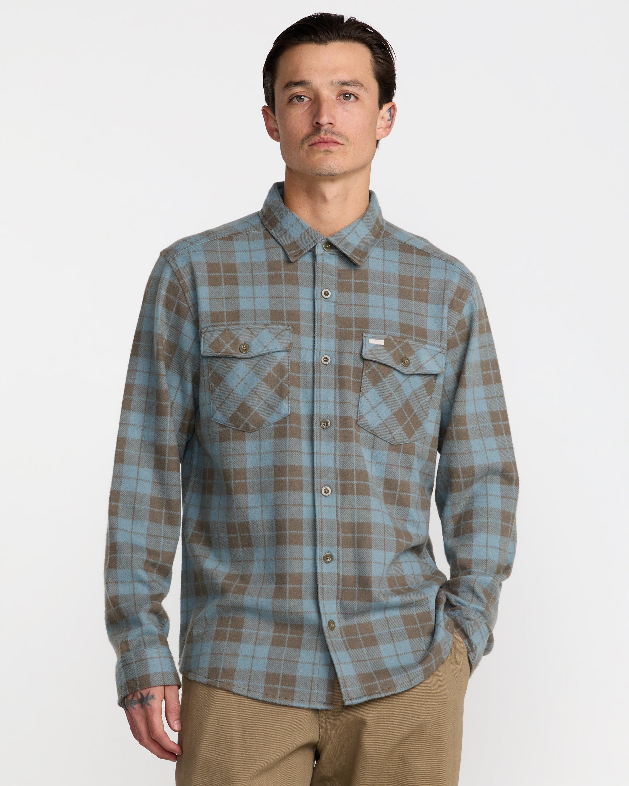 VAcancy Flannel Long Sleeve Shirt - Lead | RVCA online