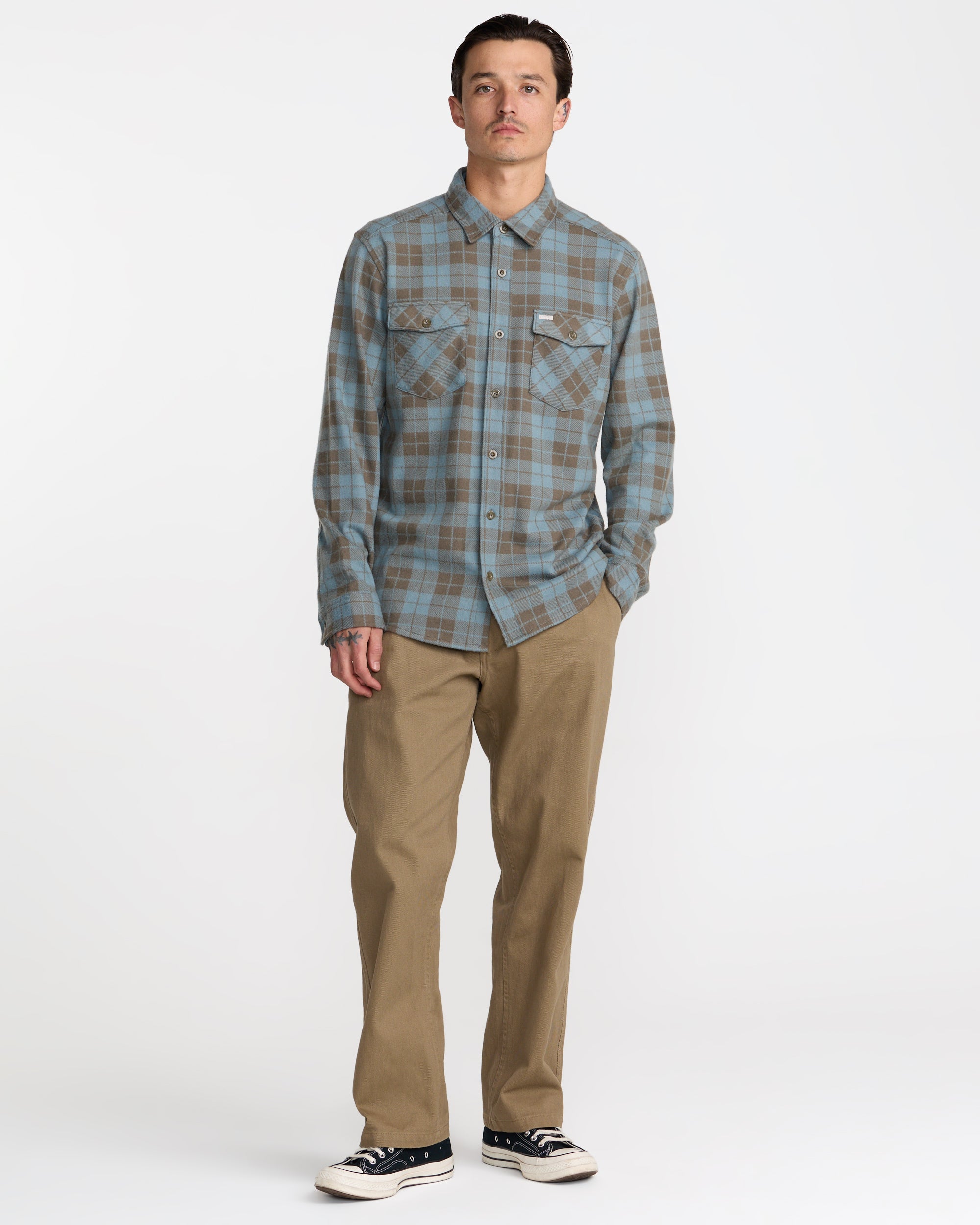 VAcancy Flannel Long Sleeve Shirt - Lead | RVCA online