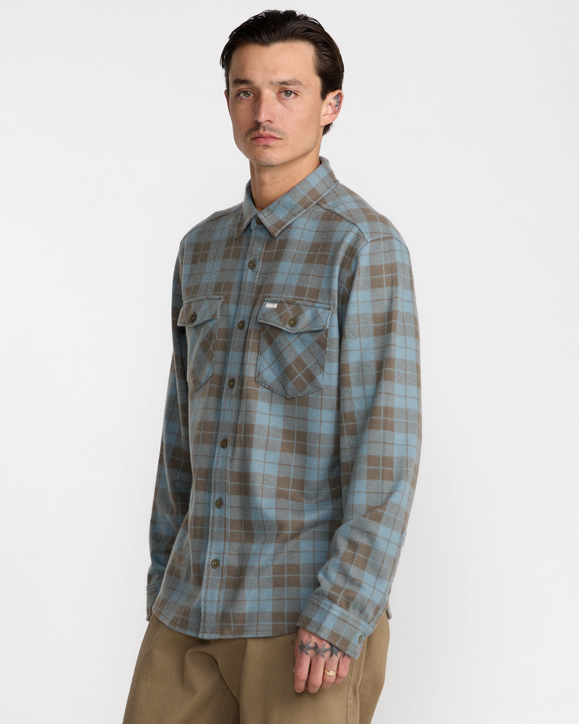 VAcancy Flannel Long Sleeve Shirt - Lead | RVCA online