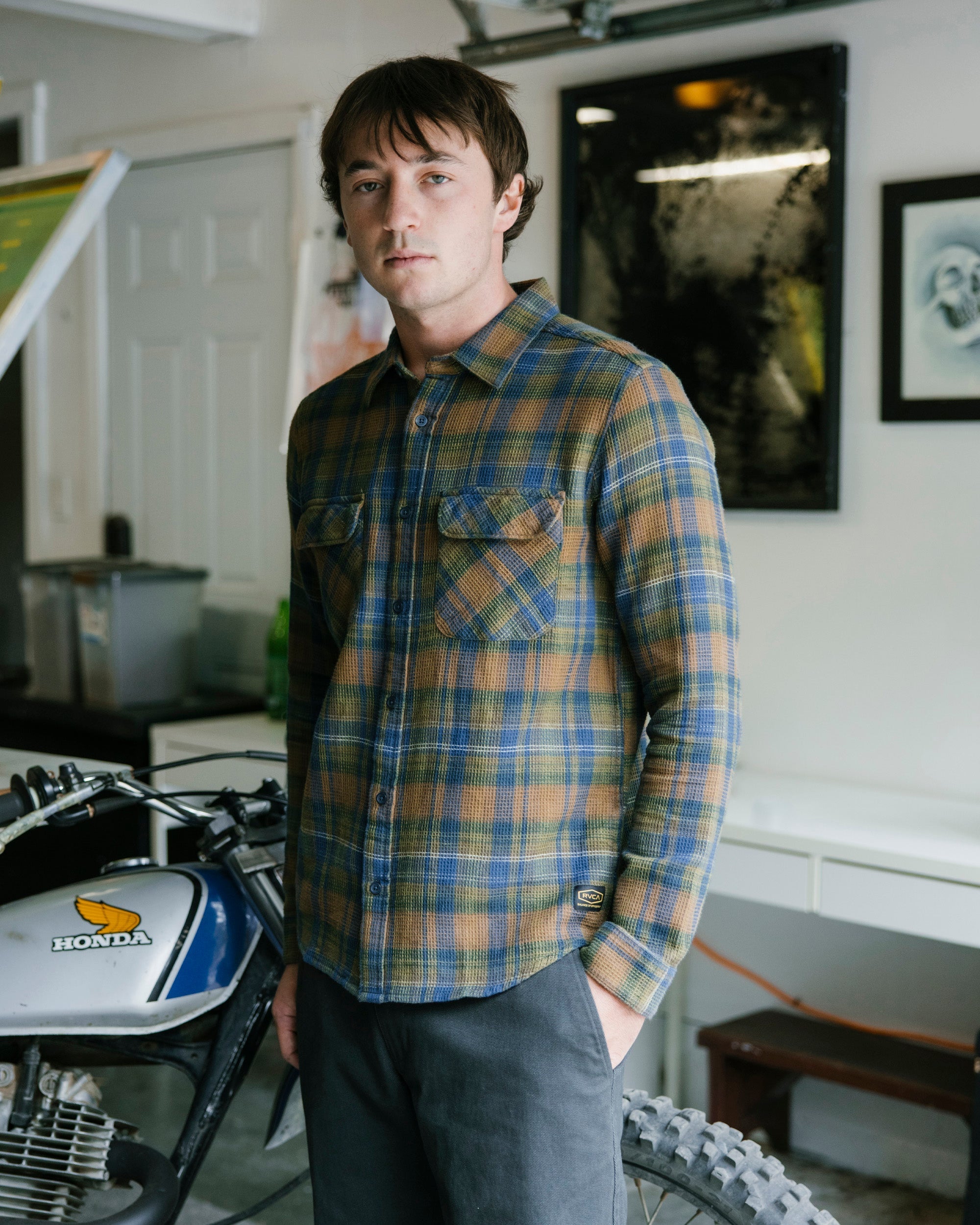 Dayshift Flannel - Olive | RVCA on sale