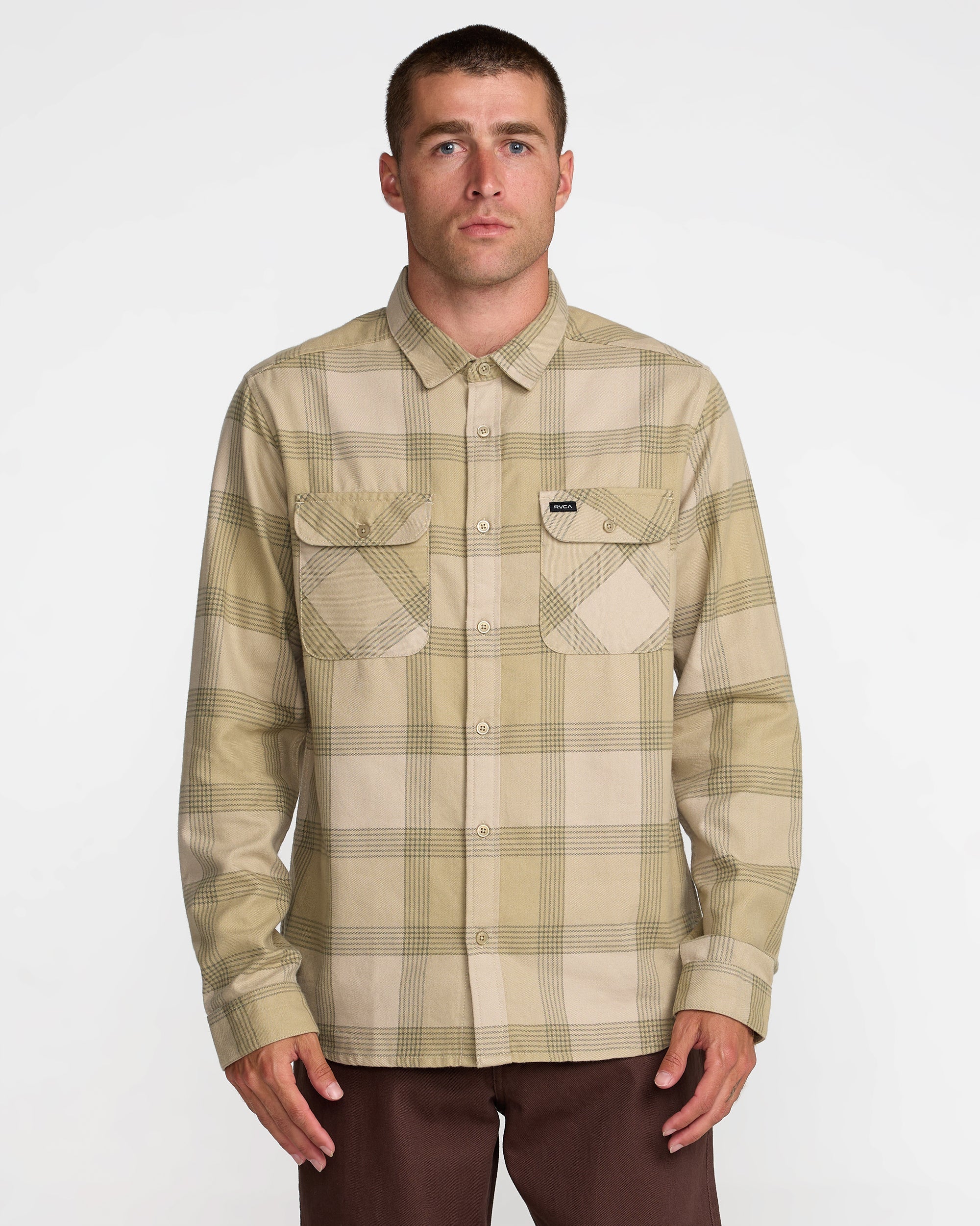That'll Work Flannel Long Sleeve - Light Khaki | RVCA sale