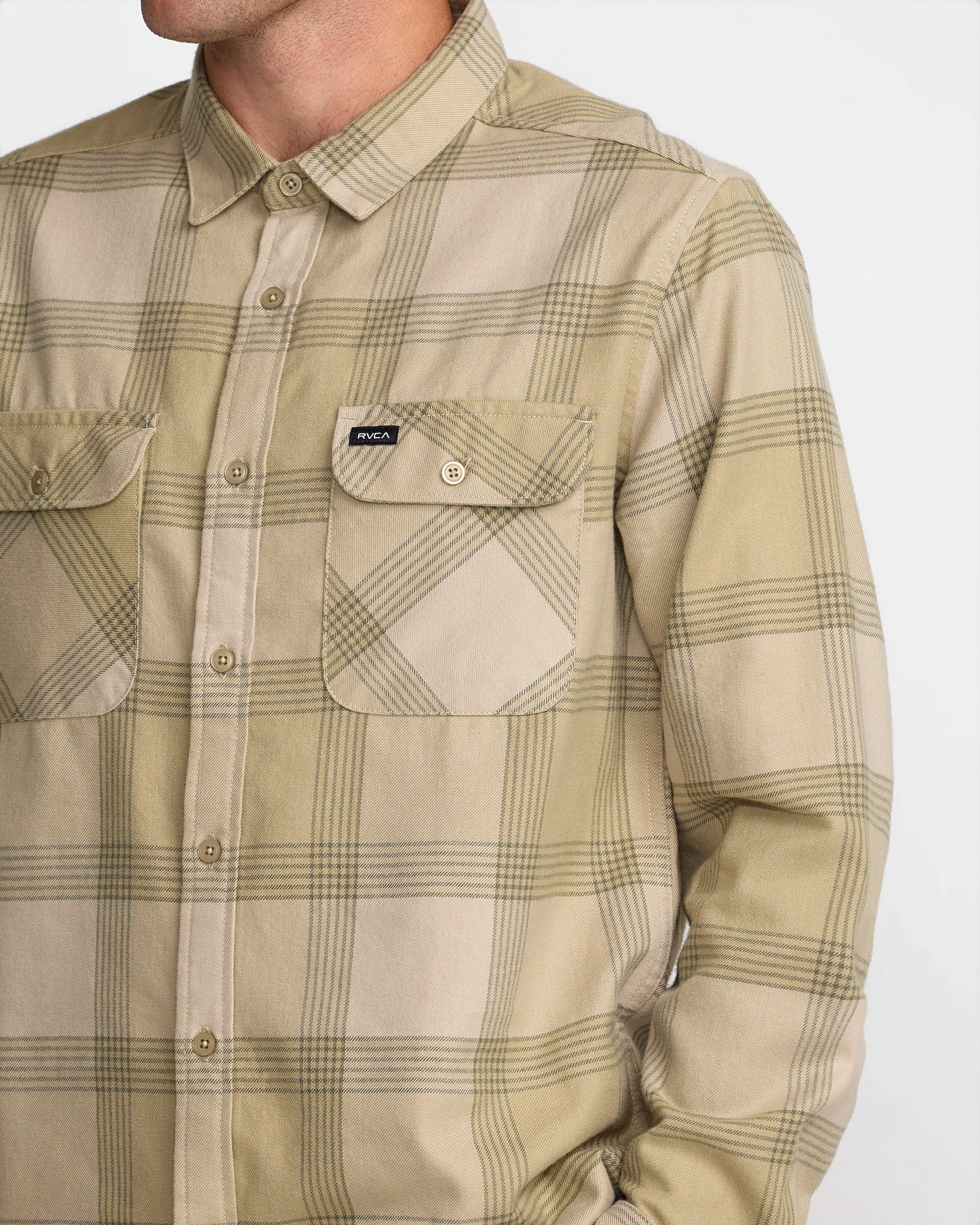 That'll Work Flannel Long Sleeve - Light Khaki | RVCA sale