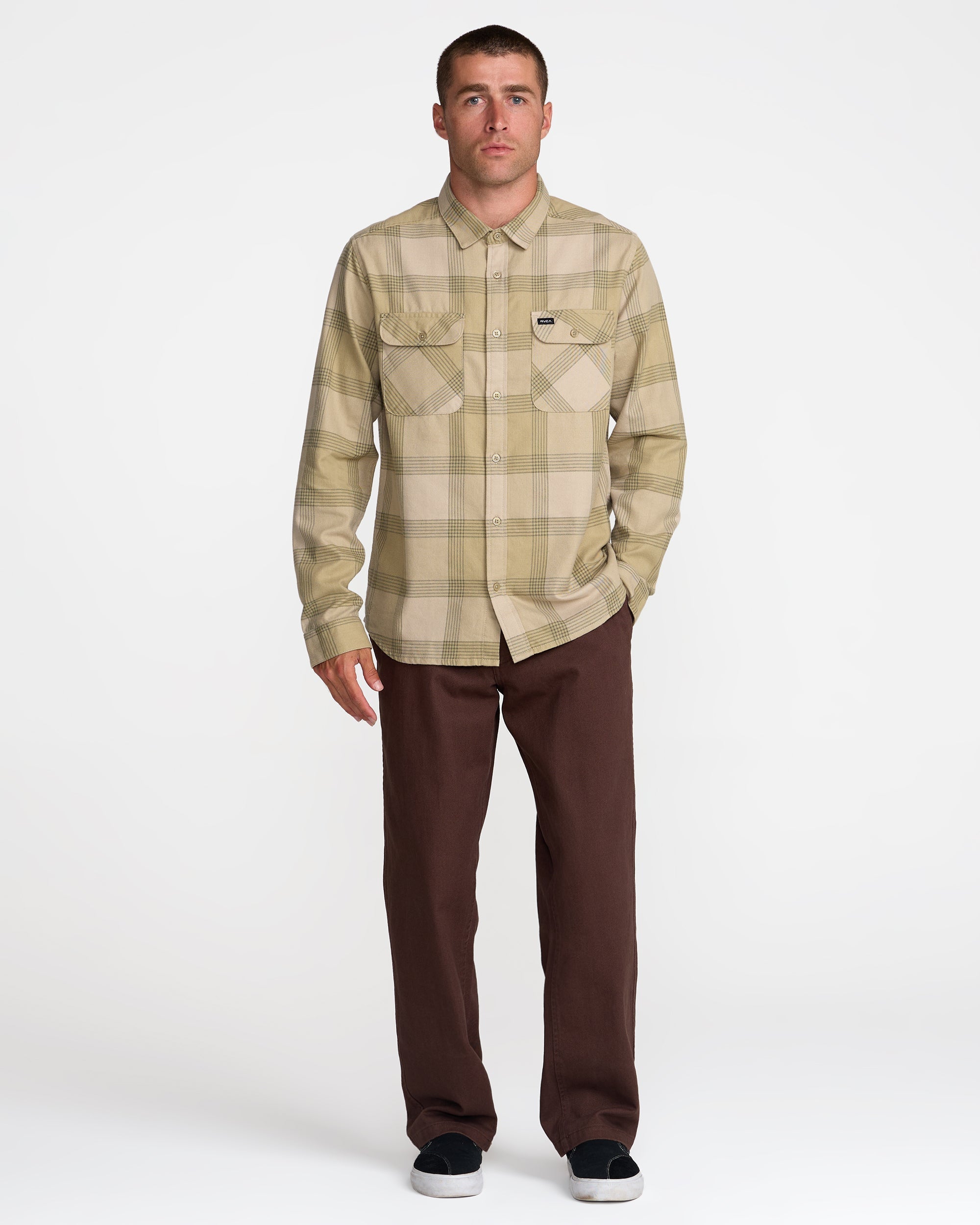 That'll Work Flannel Long Sleeve - Light Khaki | RVCA sale