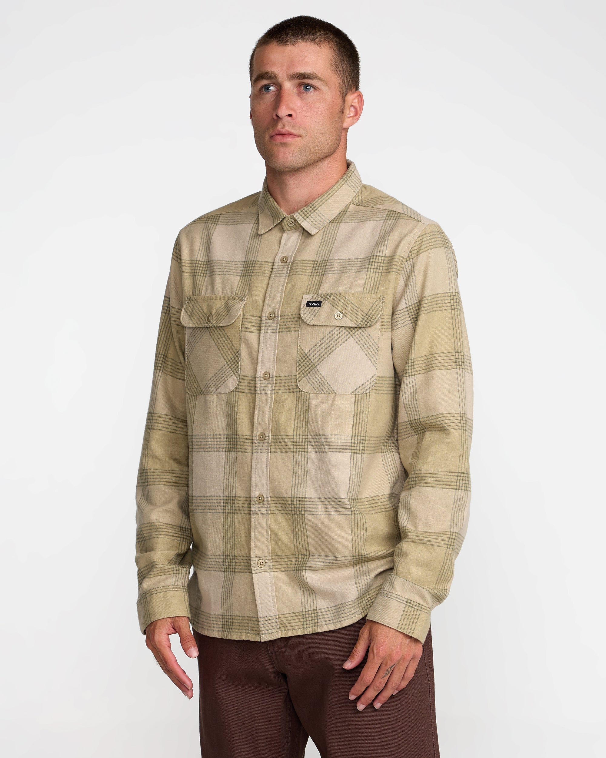 That'll Work Flannel Long Sleeve - Light Khaki | RVCA sale