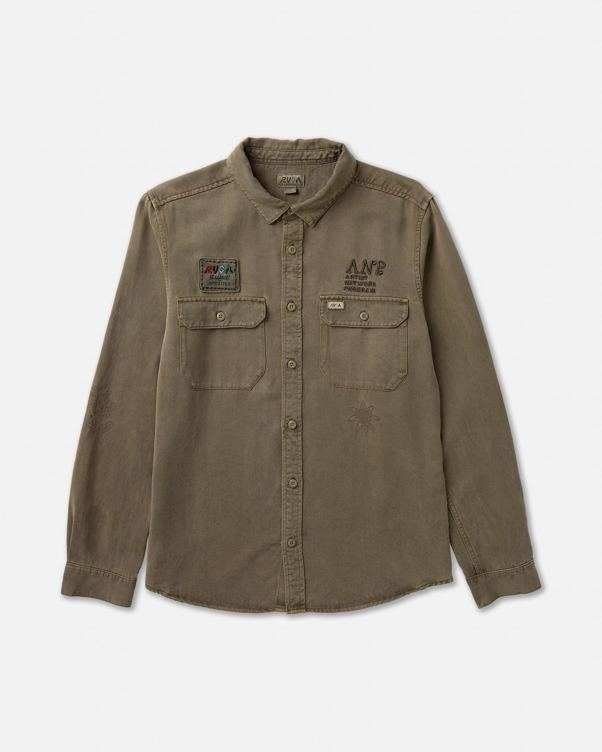 Mel G Moon Flower Long Sleeve Shirt - Mushroom | RVCA on sale
