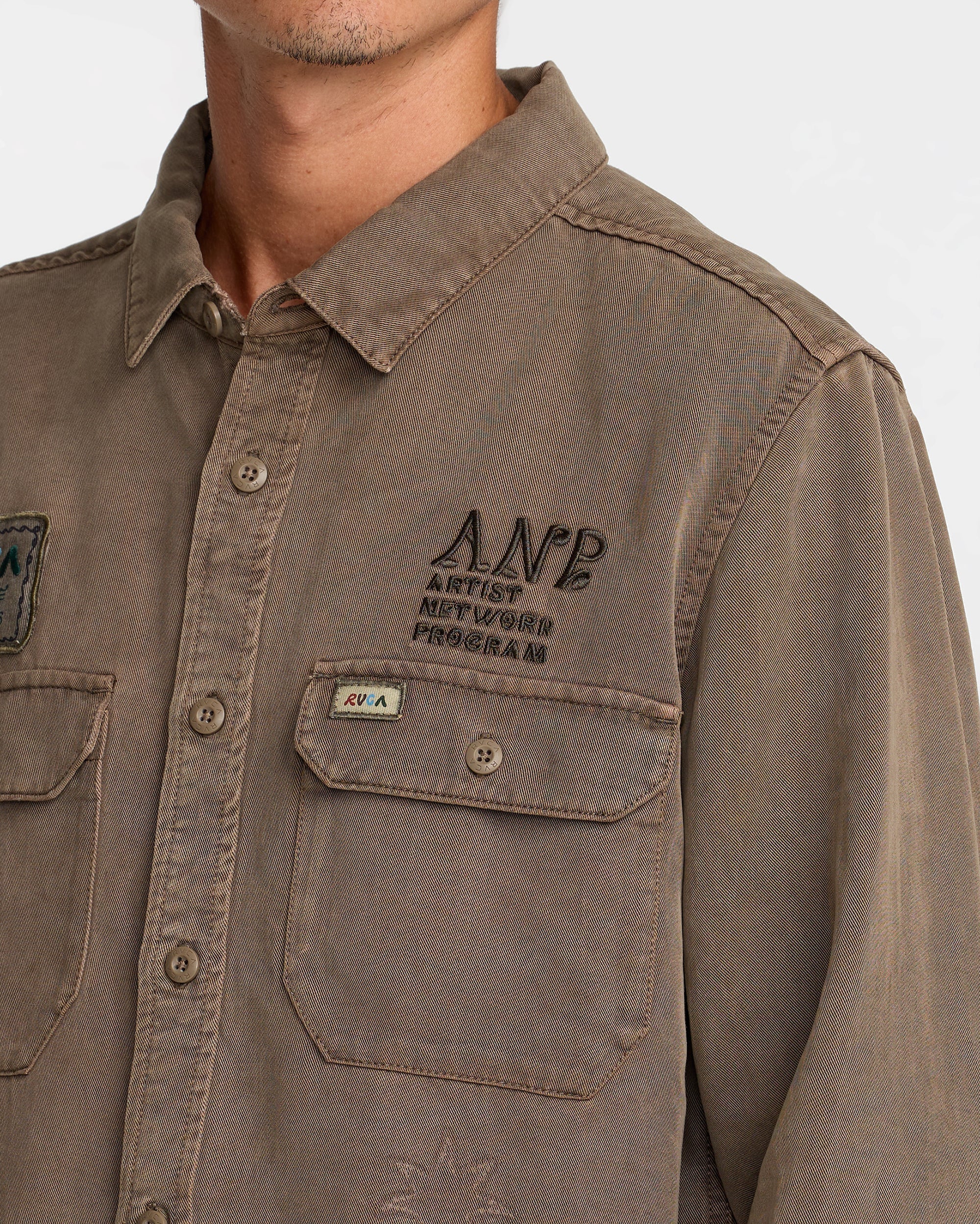 Mel G Moon Flower Long Sleeve Shirt - Mushroom | RVCA on sale