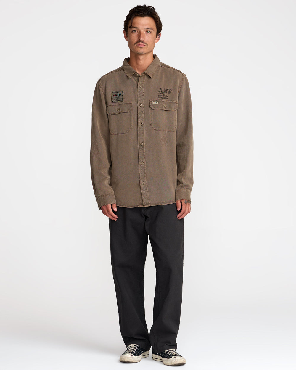 Mel G Moon Flower Long Sleeve Shirt - Mushroom | RVCA on sale