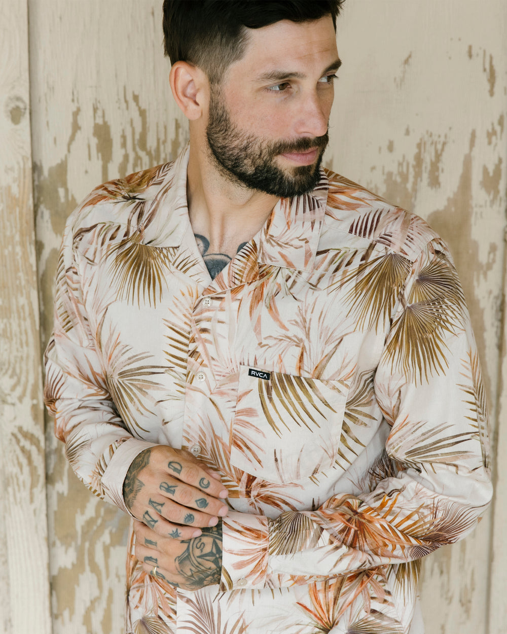 Mel G Palm Long Sleeve Shirt - Khaki | RVCA outlet