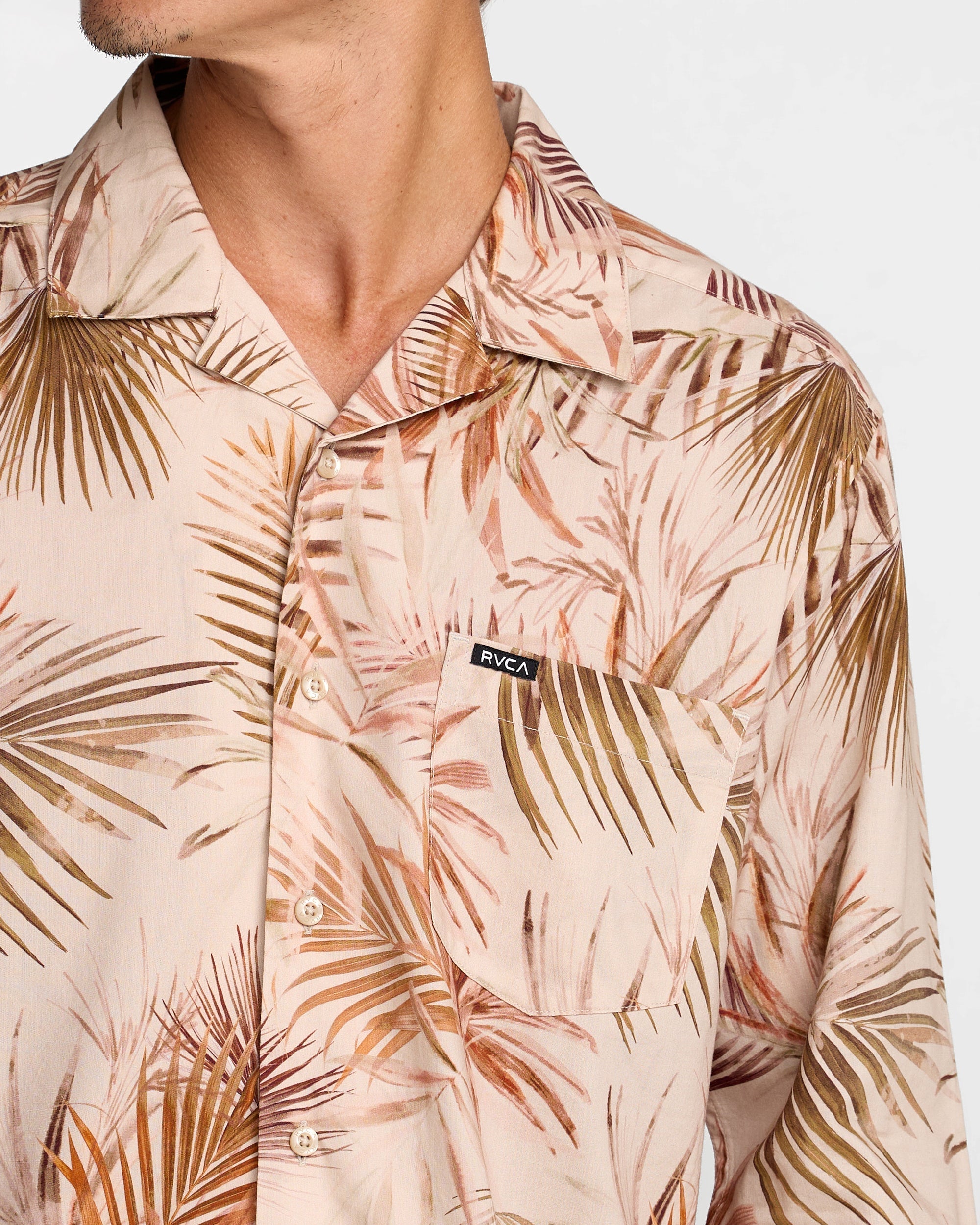 Mel G Palm Long Sleeve Shirt - Khaki | RVCA outlet