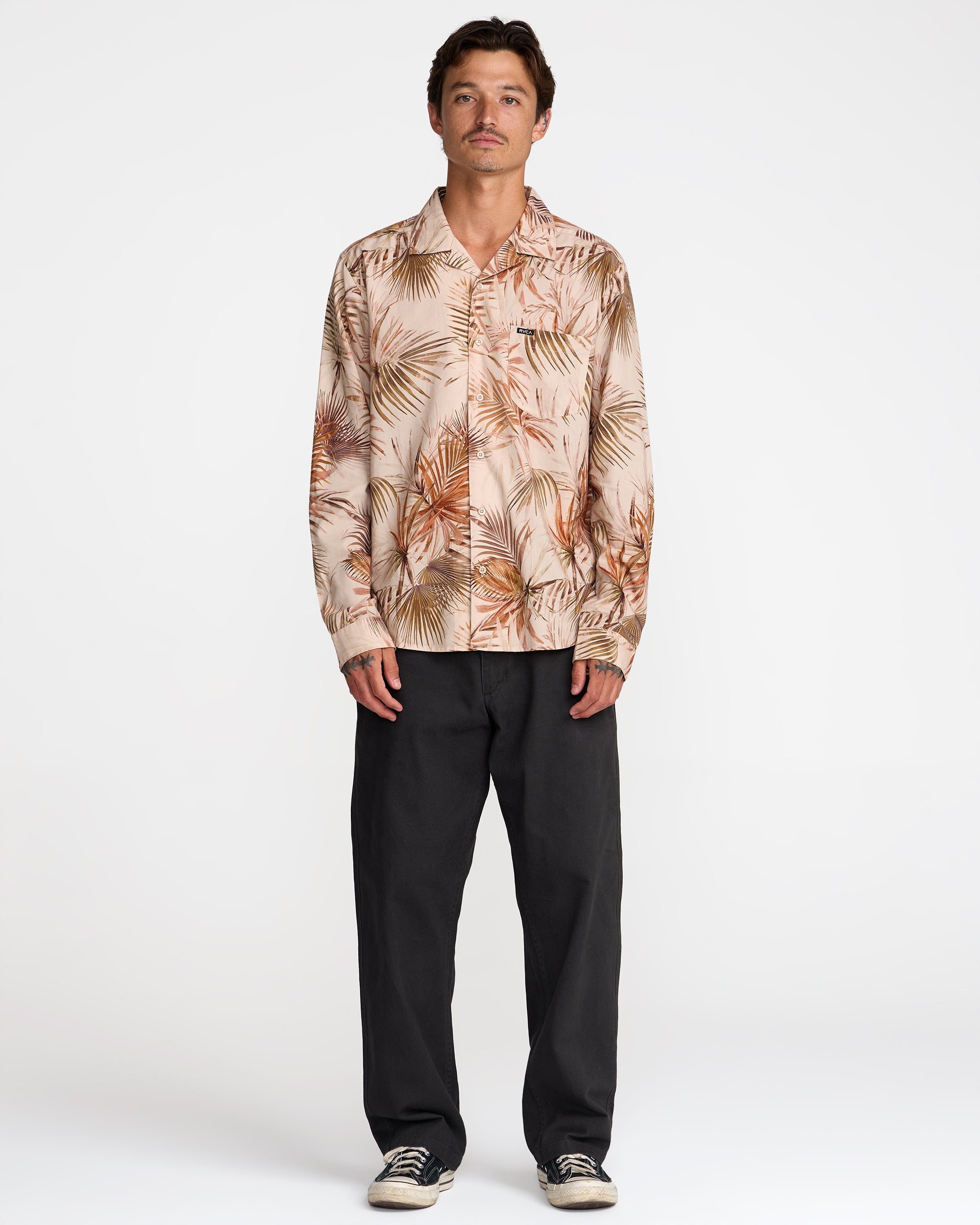 Mel G Palm Long Sleeve Shirt - Khaki | RVCA outlet