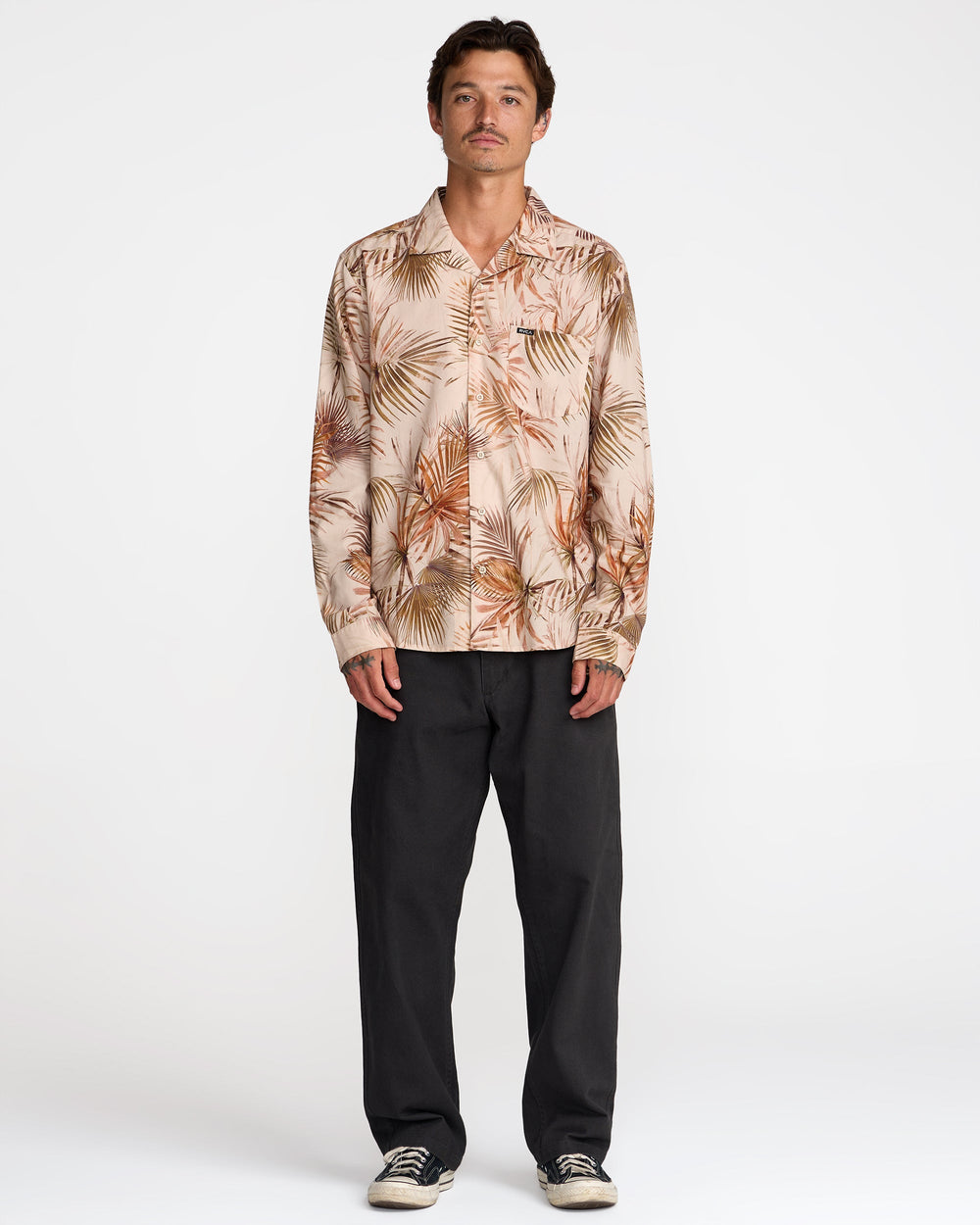 Mel G Palm Long Sleeve Shirt - Khaki | RVCA outlet