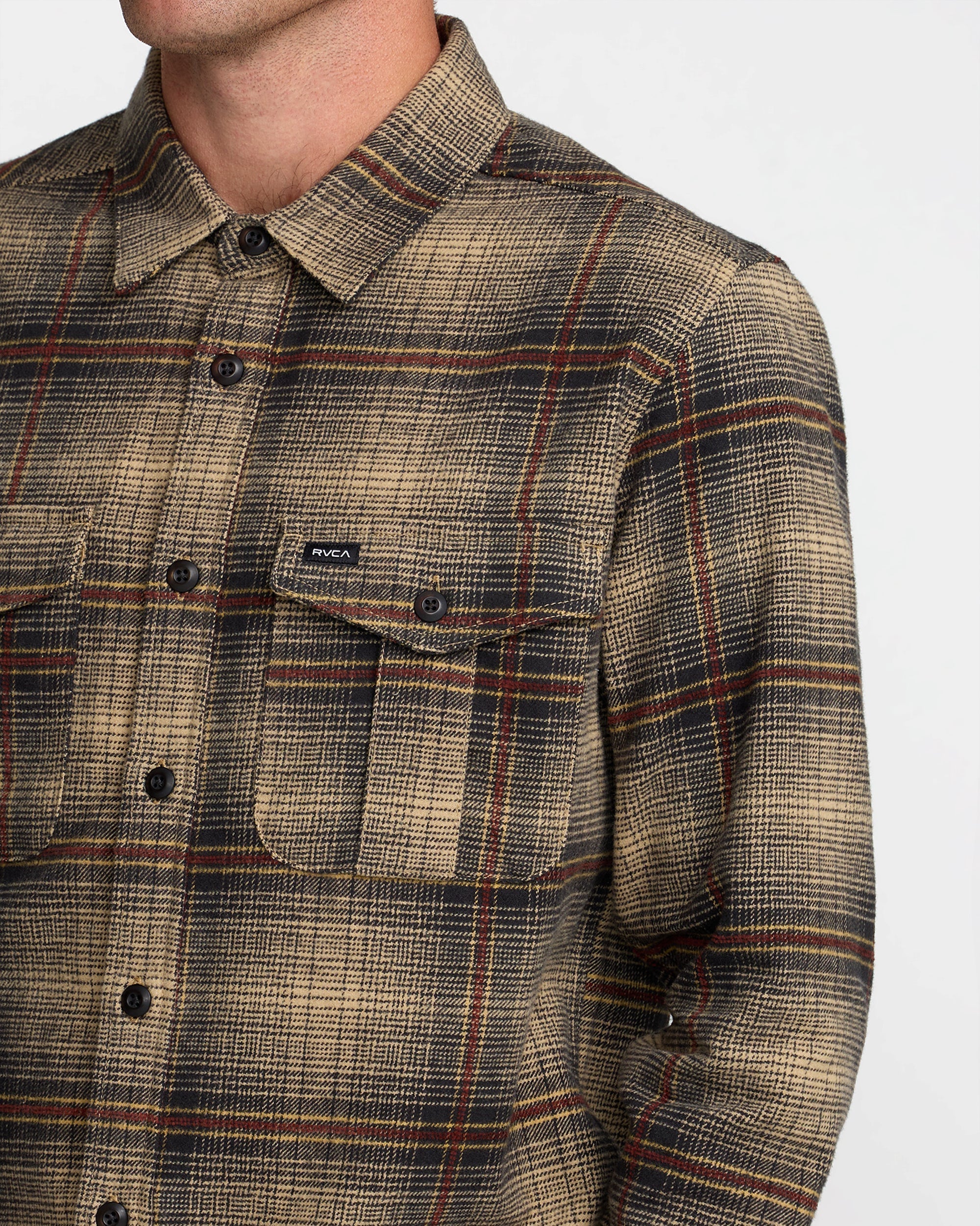 Hughes Flannel - Pirate Black | RVCA on sale